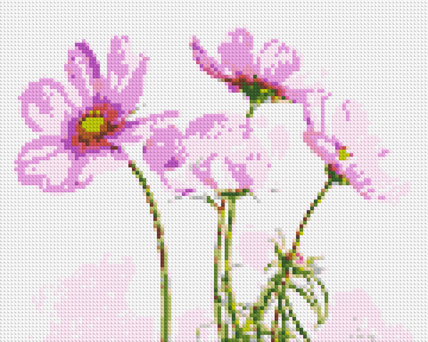 Pink Cosmea - Brick Art Mosaic Kit 5x4 large