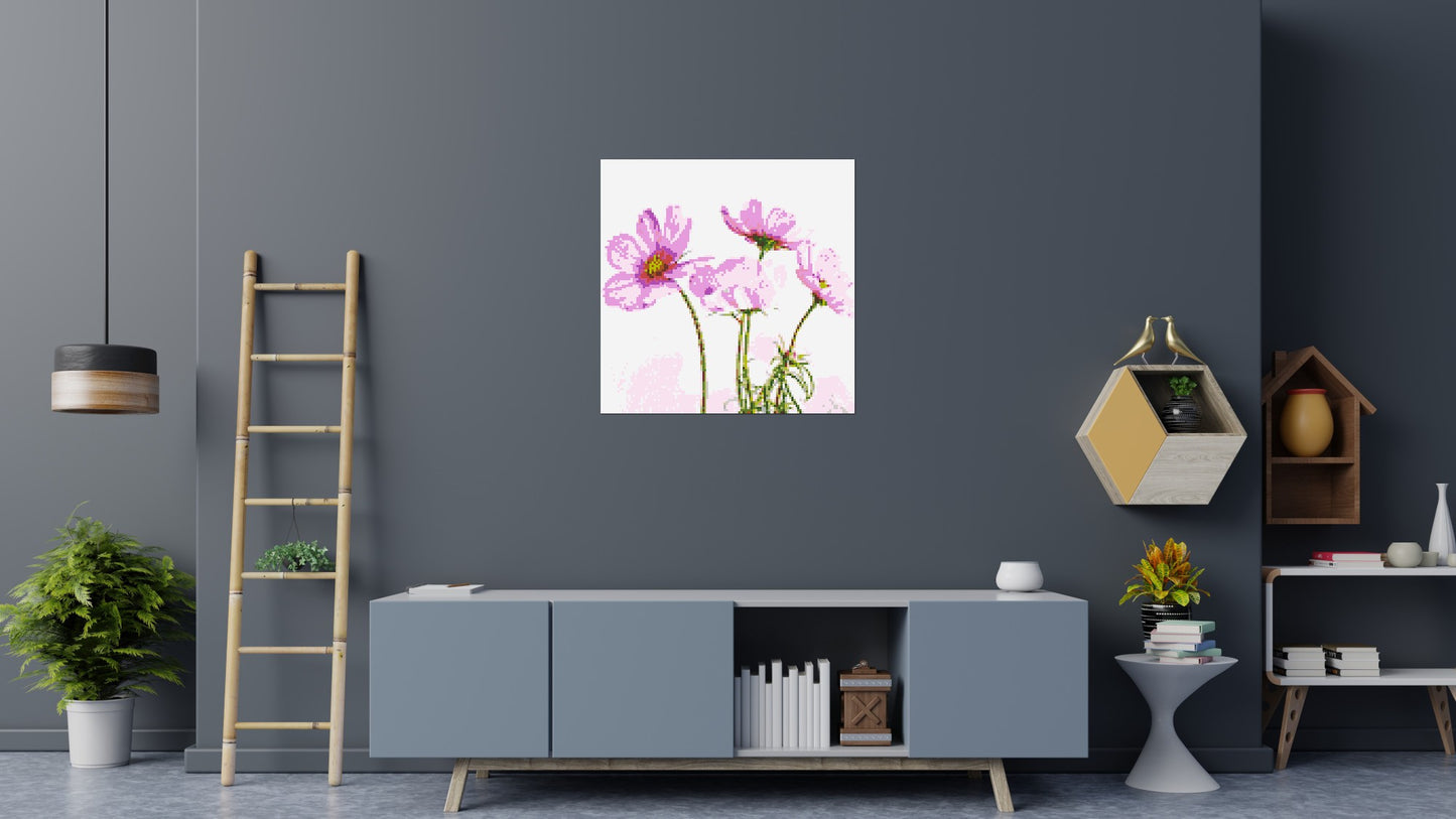 Pink Cosmea - Brick Art Mosaic Kit 5x5 large