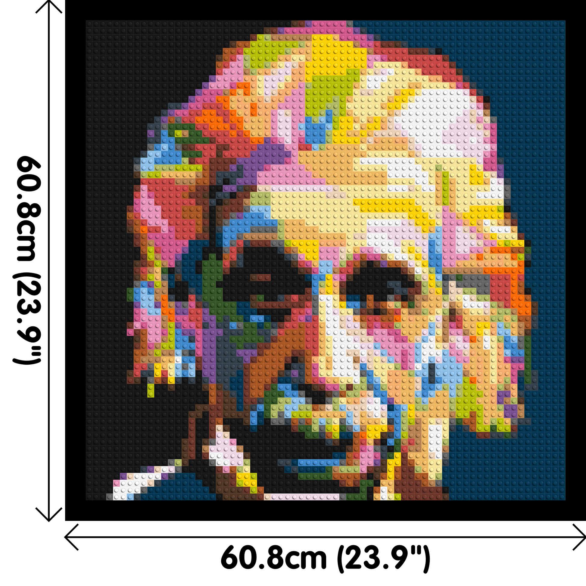 Albert Einstein - Brick Art Mosaic Kit 3x3 dimensions with frame