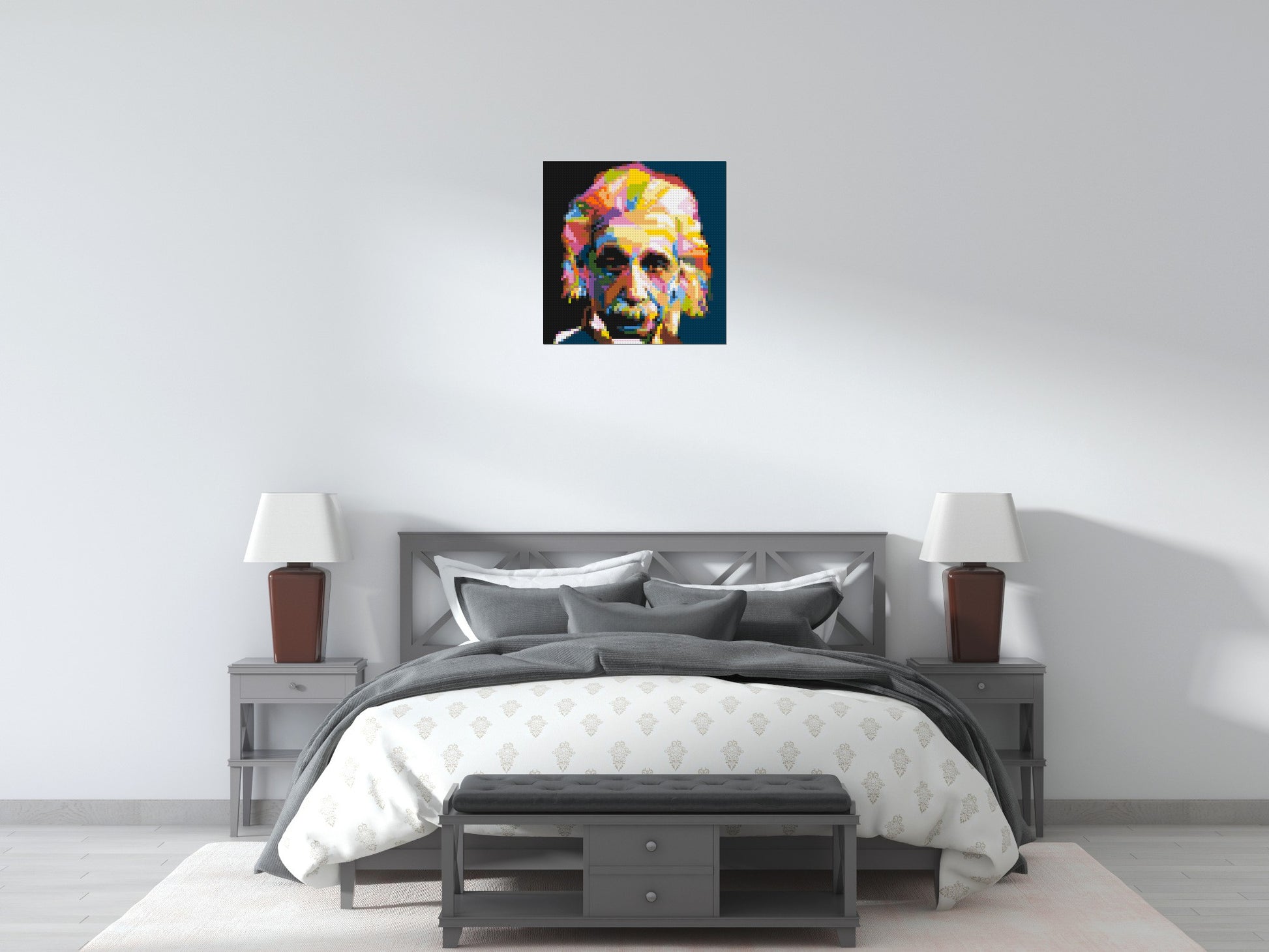 Albert Einstein - Brick Art Mosaic Kit 3x3 scene