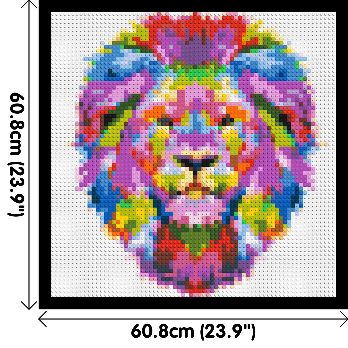 Regal Lion Colourful Pop Art - Brick Art Mosaic Kit 3x3 large