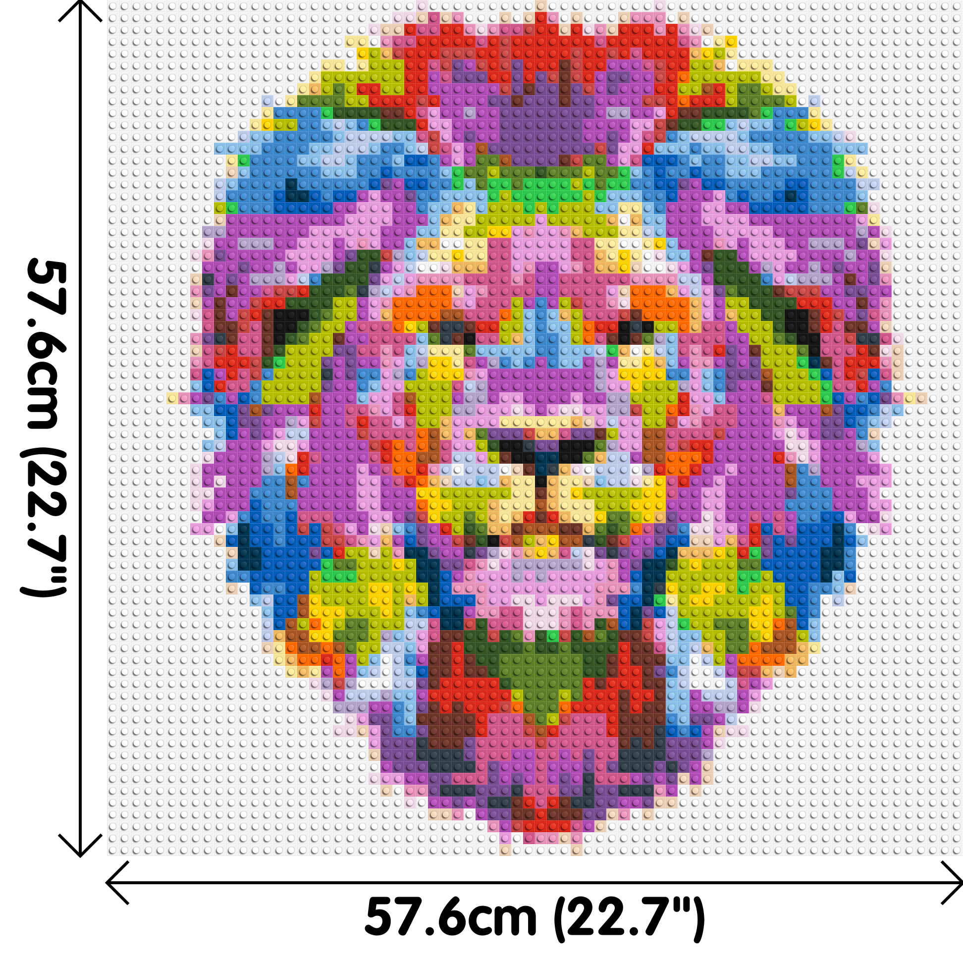 Regal Lion Colourful Pop Art - Brick Art Mosaic Kit 3x3 dimensions