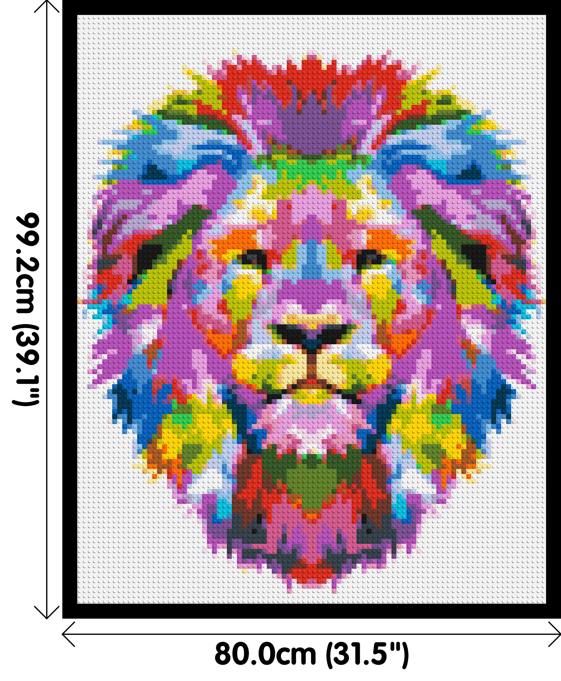 Regal Lion Colourful Pop Art - Brick Art Mosaic Kit 4x5 dimensions with frame