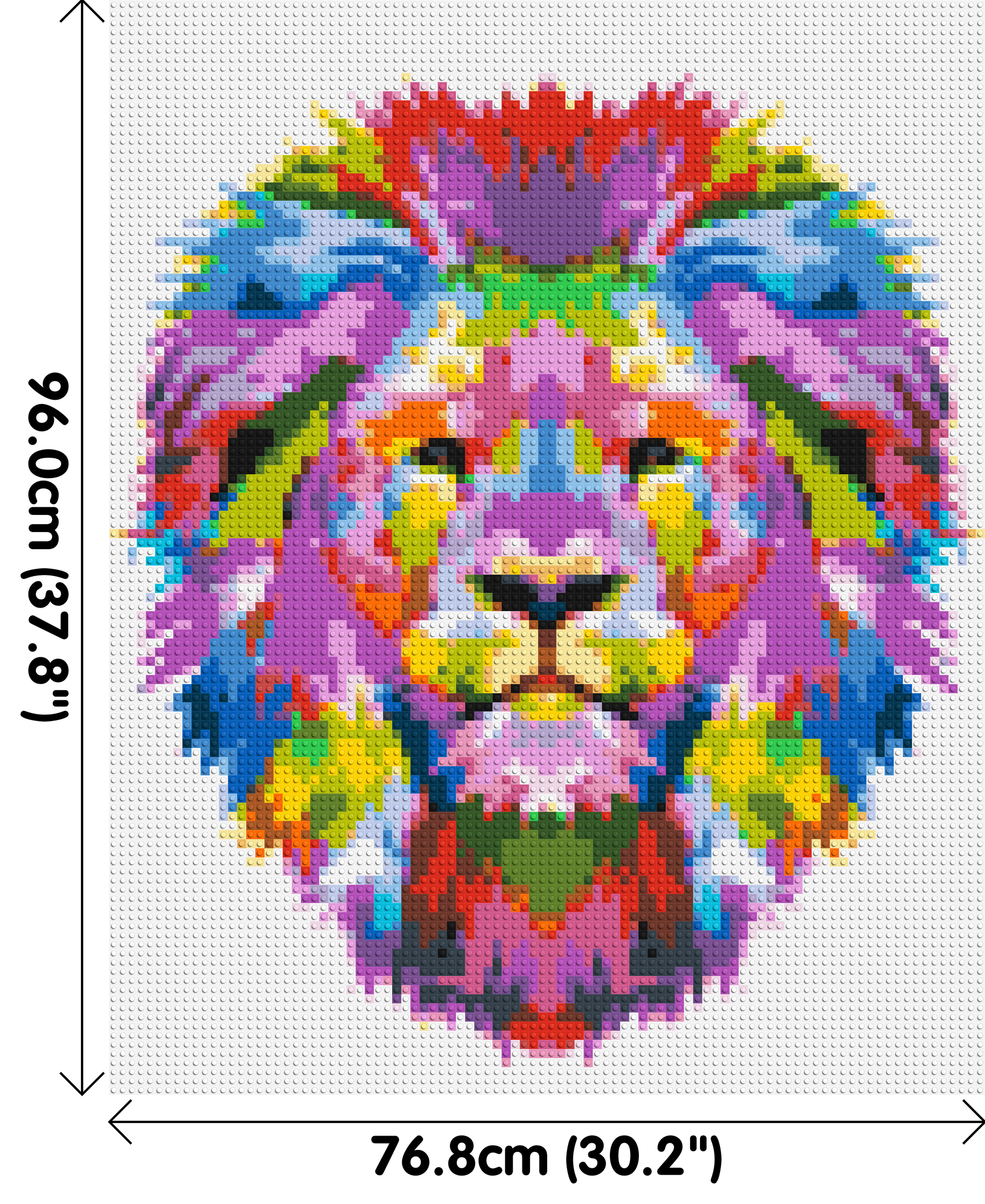 Regal Lion Colourful Pop Art - Brick Art Mosaic Kit 4x5 dimensions