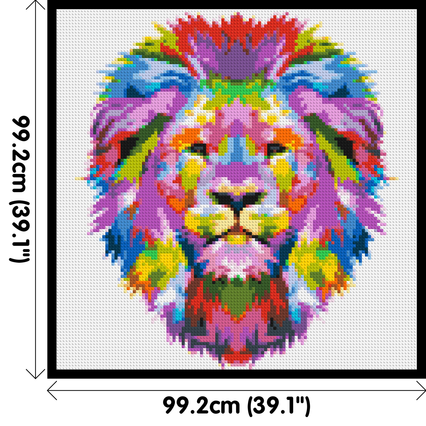 Regal Lion Colourful Pop Art - Brick Art Mosaic Kit 5x5 large