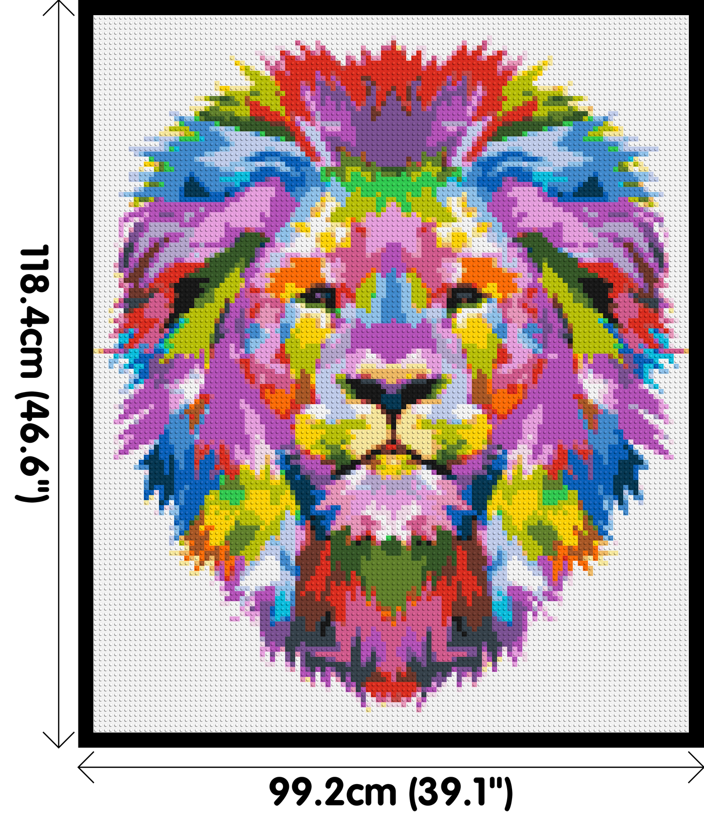 Regal Lion Colourful Pop Art - Brick Art Mosaic Kit 5x6 large