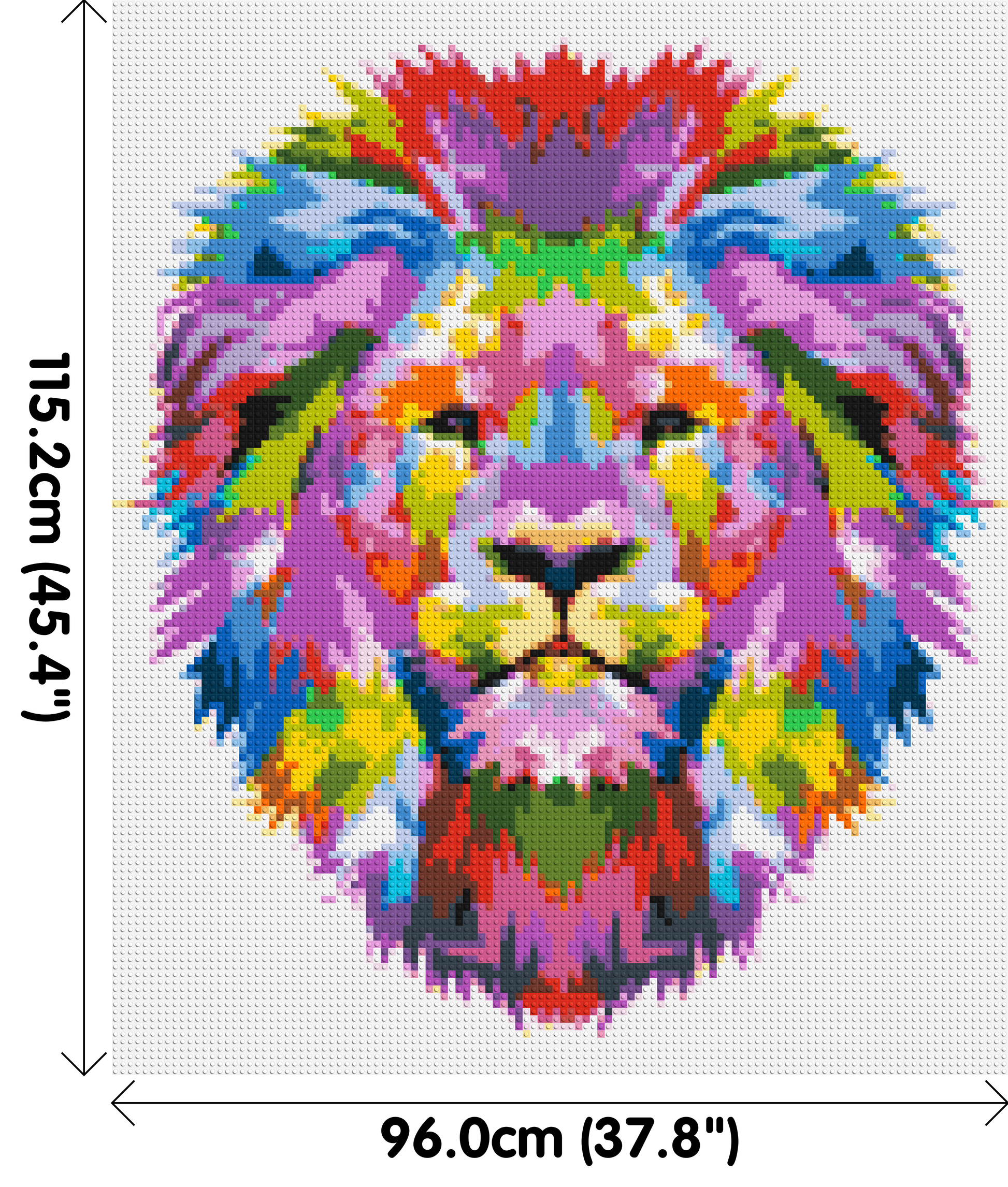 Regal Lion Colourful Pop Art - Brick Art Mosaic Kit 5x6 dimensions