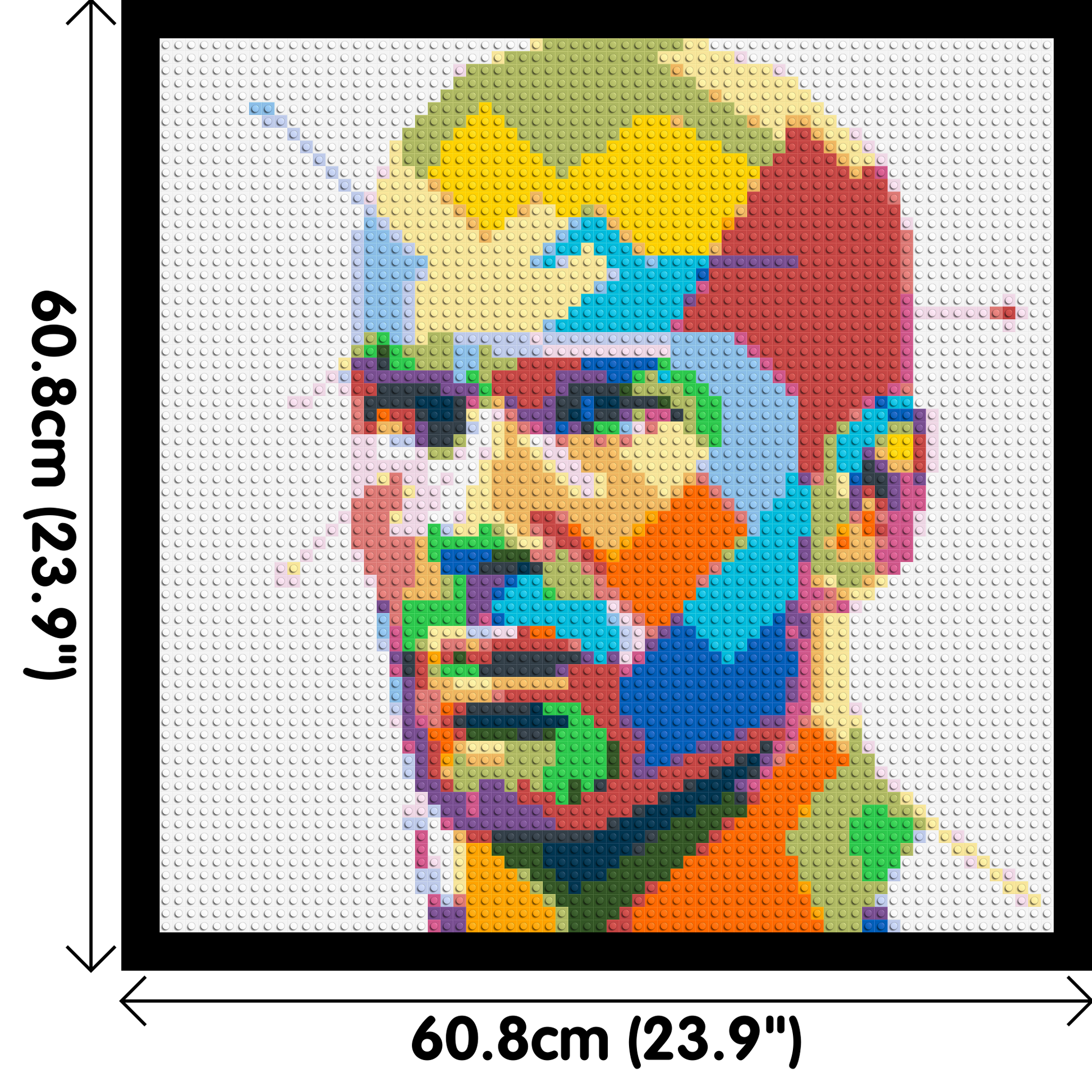 Zidane - Brick Art Mosaic Kit 3x3 dimensions with frame