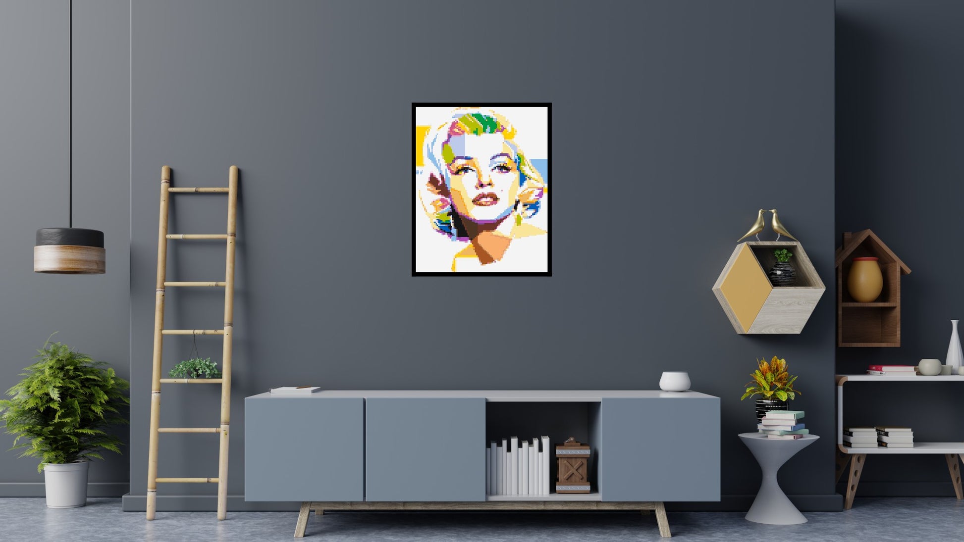 Marilyn Monroe - Brick Art Mosaic Kit 4x5 scene with frame