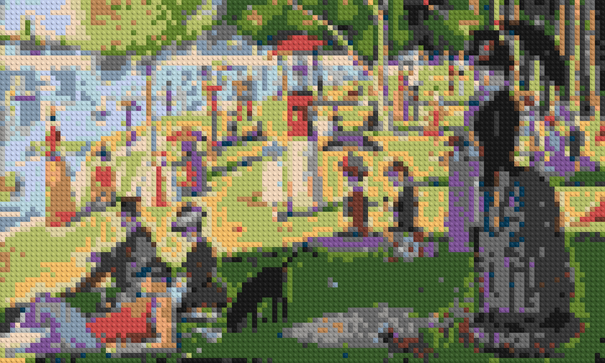 A Sunday Afternoon on the Island of La Grande Jatte By Georges Seurat - Brick Art Mosaic Kit 5x3 large