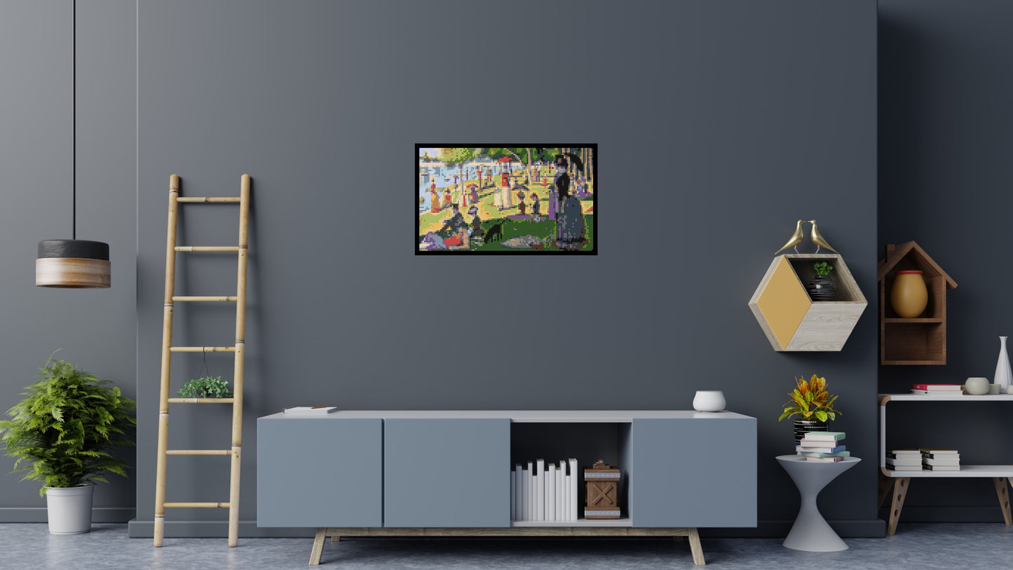 A Sunday Afternoon on the Island of La Grande Jatte By Georges Seurat - Brick Art Mosaic Kit 5x3 large