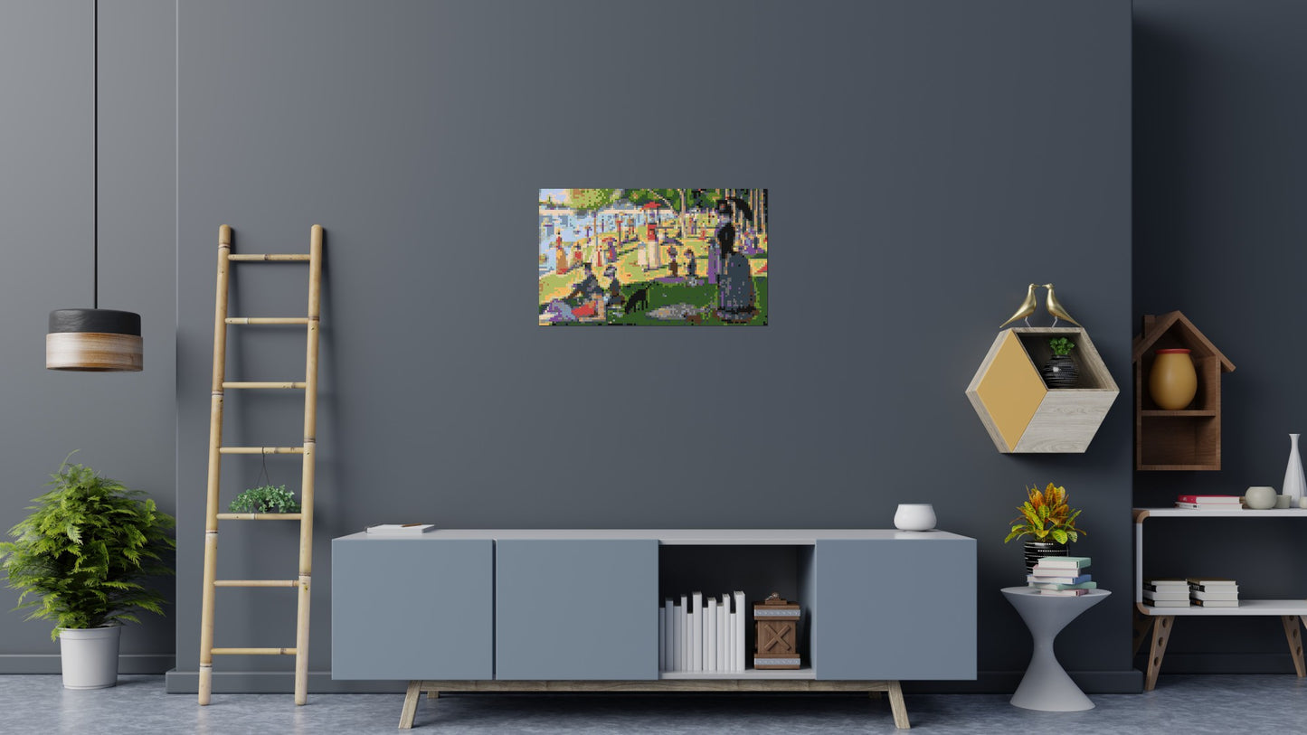 A Sunday Afternoon on the Island of La Grande Jatte By Georges Seurat - Brick Art Mosaic Kit 5x3 large