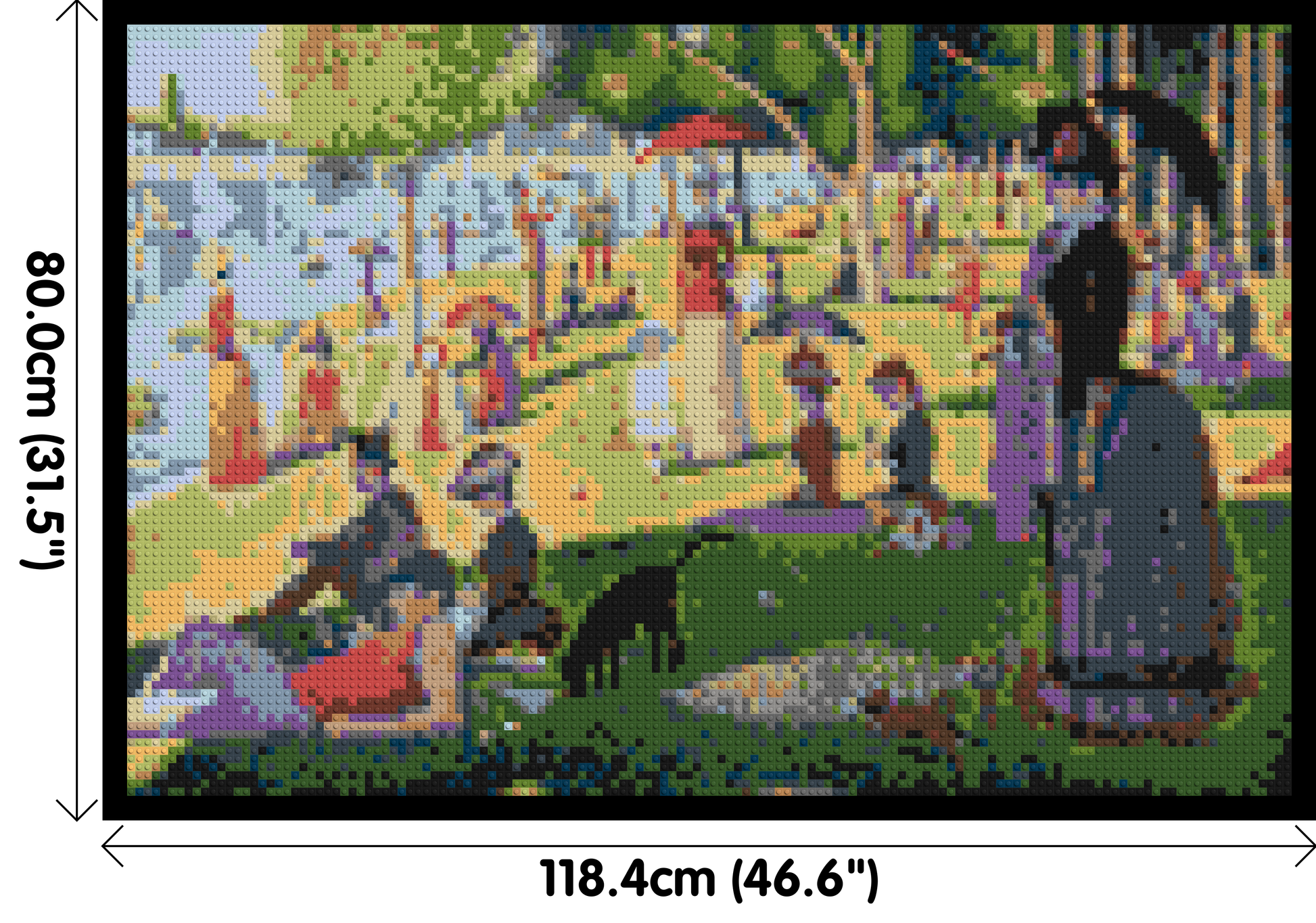 A Sunday Afternoon on the Island of La Grande Jatte By Georges Seurat - Brick Art Mosaic Kit 6x4 dimensions with frame