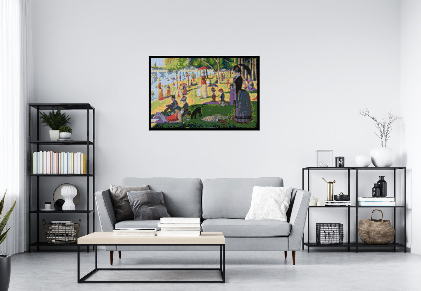 A Sunday Afternoon on the Island of La Grande Jatte By Georges Seurat - Brick Art Mosaic Kit 6x4 large