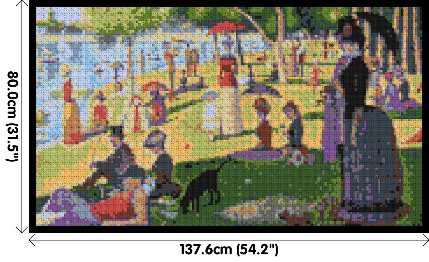 A Sunday Afternoon on the Island of La Grande Jatte By Georges Seurat - Brick Art Mosaic Kit 7x4 large