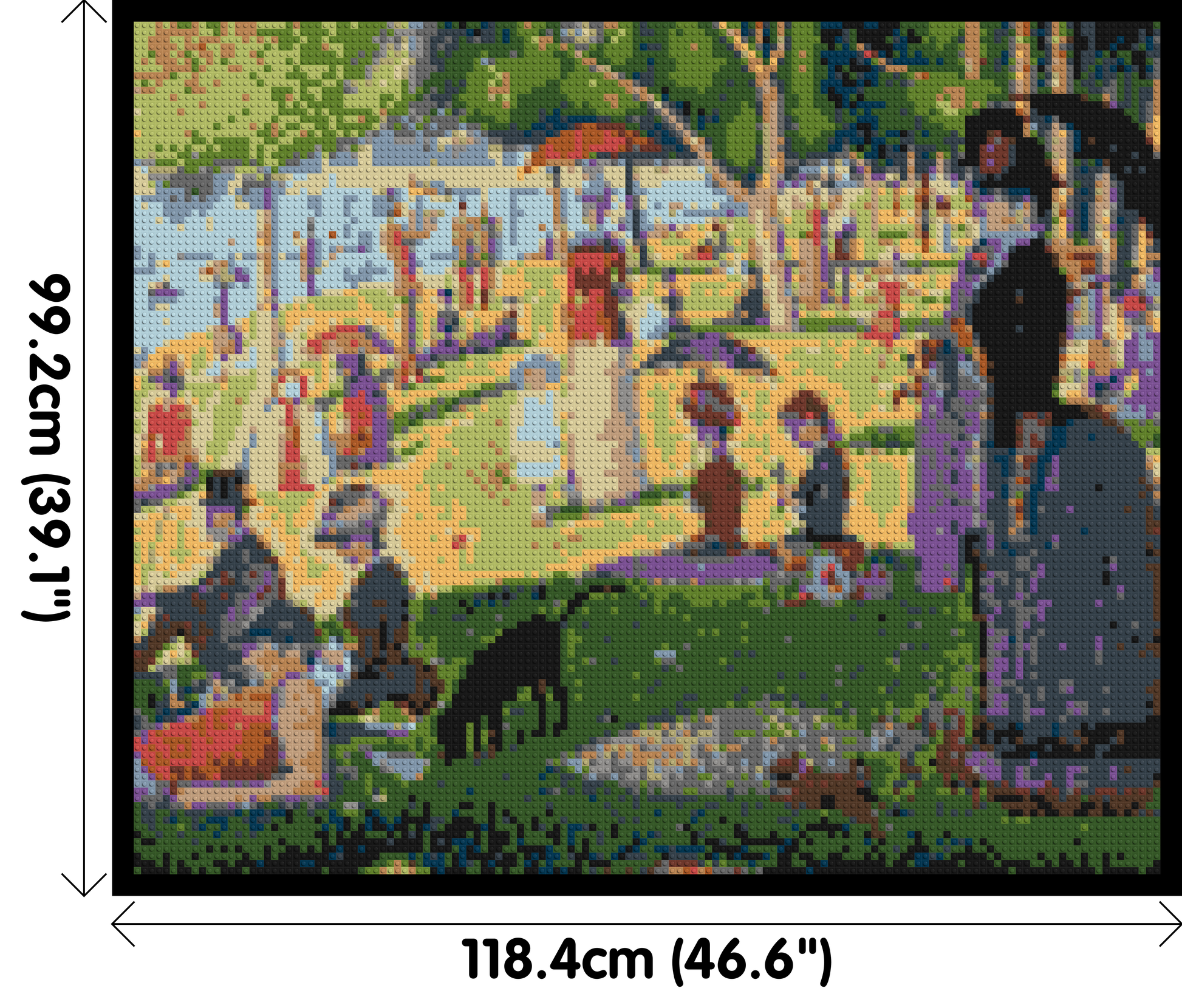 A Sunday Afternoon on the Island of La Grande Jatte By Georges Seurat - Brick Art Mosaic Kit 6x5 dimensions with frame