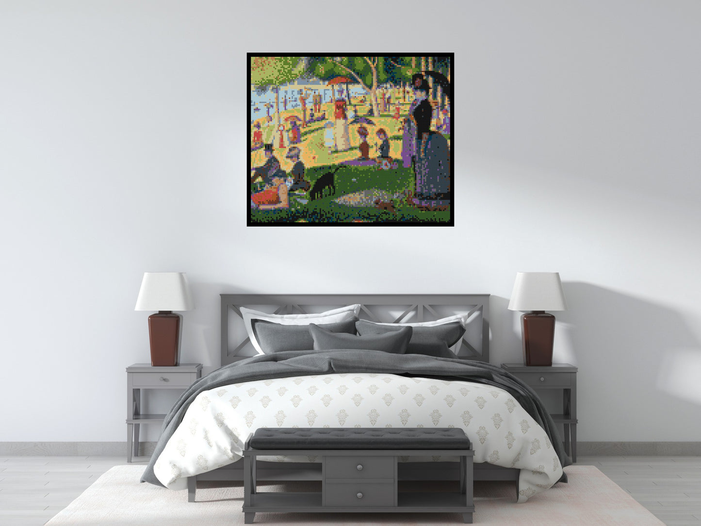 A Sunday Afternoon on the Island of La Grande Jatte By Georges Seurat - Brick Art Mosaic Kit 6x5 large