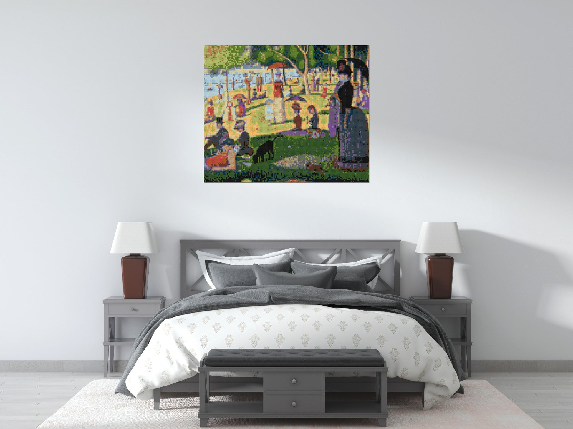 A Sunday Afternoon on the Island of La Grande Jatte By Georges Seurat - Brick Art Mosaic Kit 6x5 scene