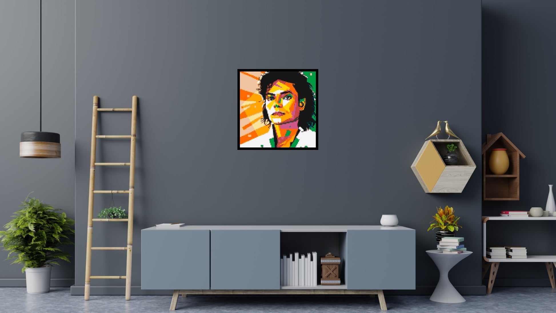 Michael Jackson - Brick Art Mosaic Kit 4x4 scene with frame