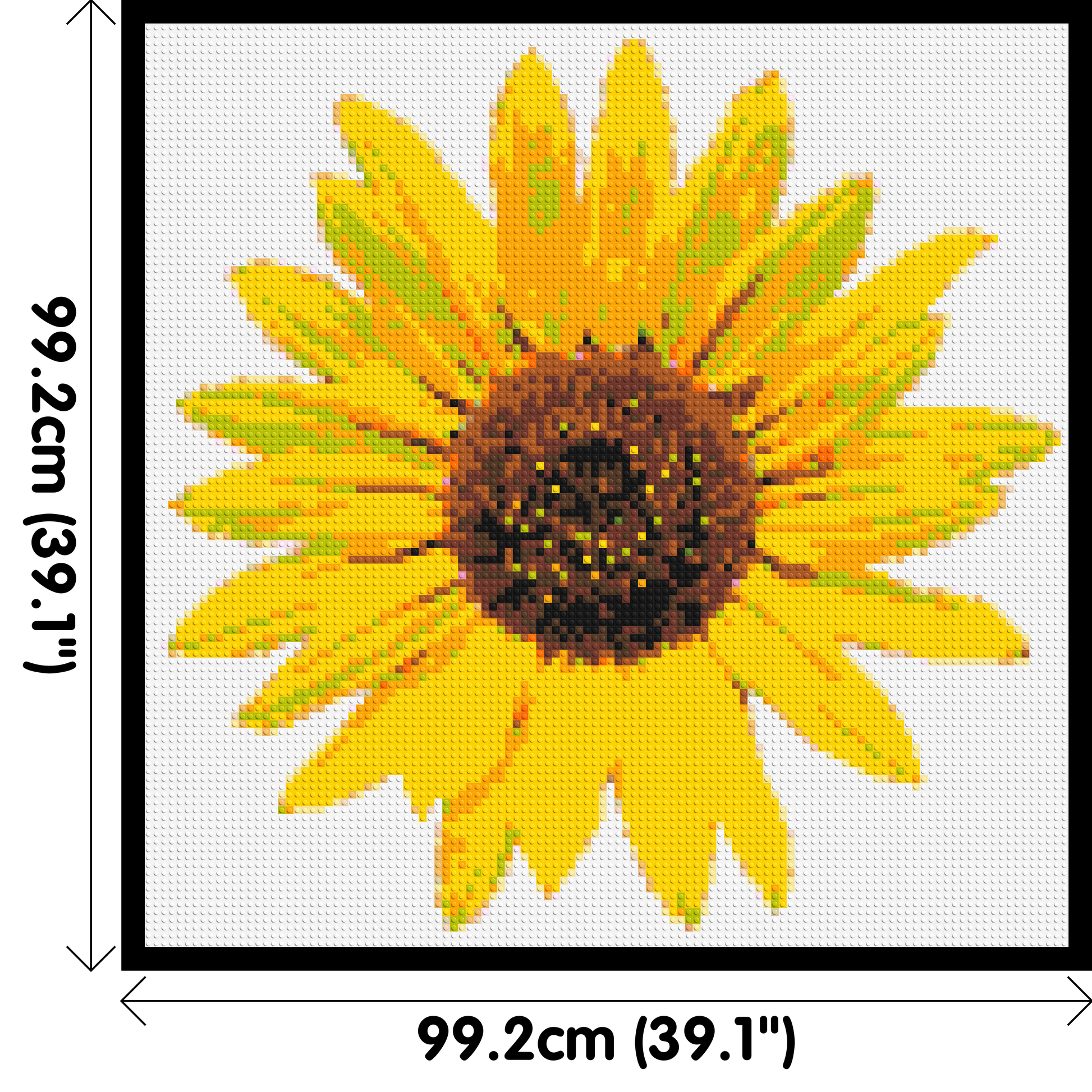 Sunflower - Brick Art Mosaic Kit 5x5 dimensions with frame