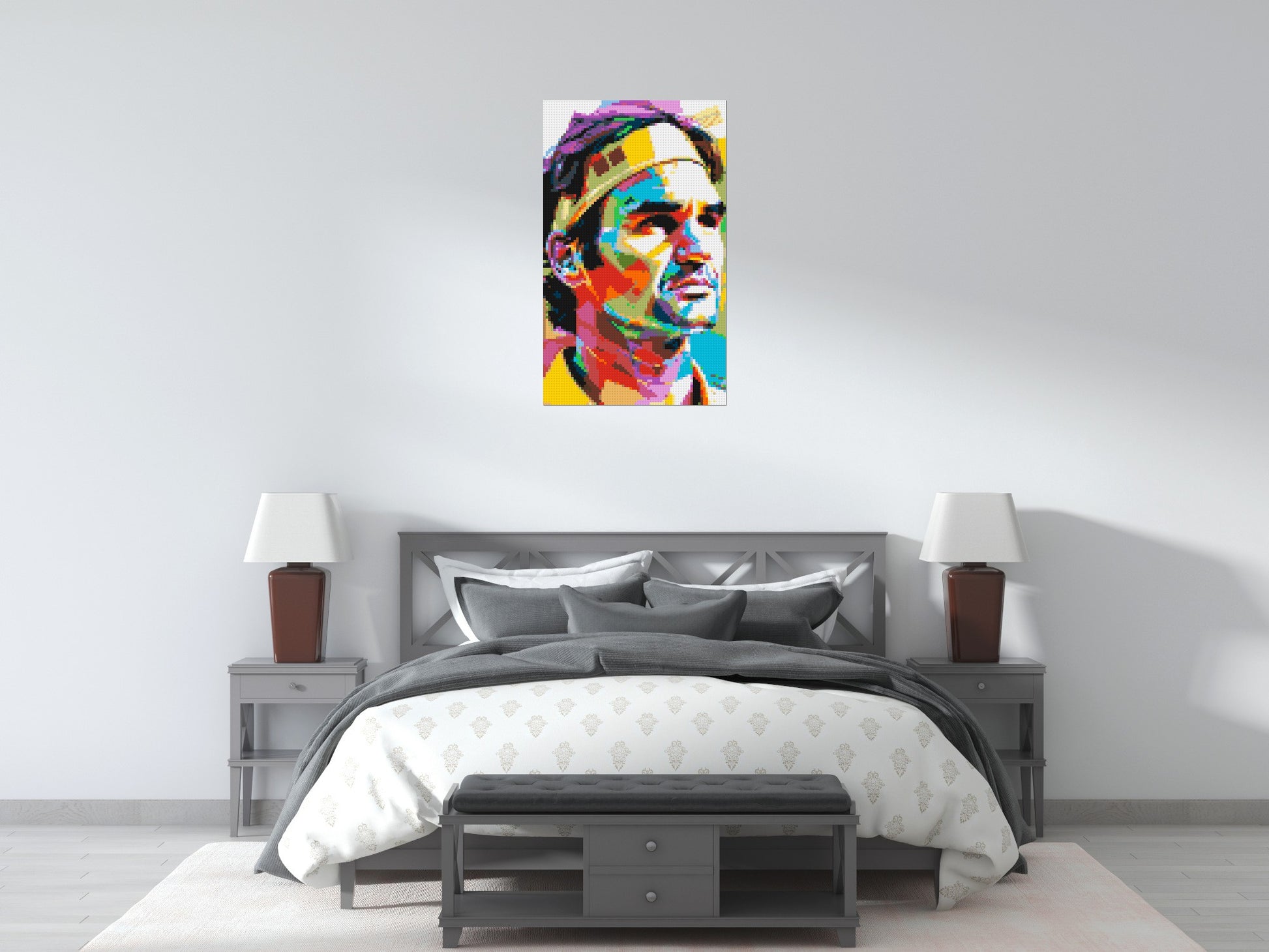 Roger Federer - Brick Art Mosaic Kit 3x5 scene