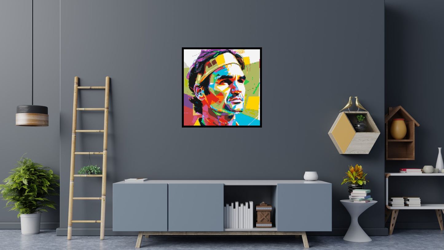 Roger Federer - Brick Art Mosaic Kit 5x5 large