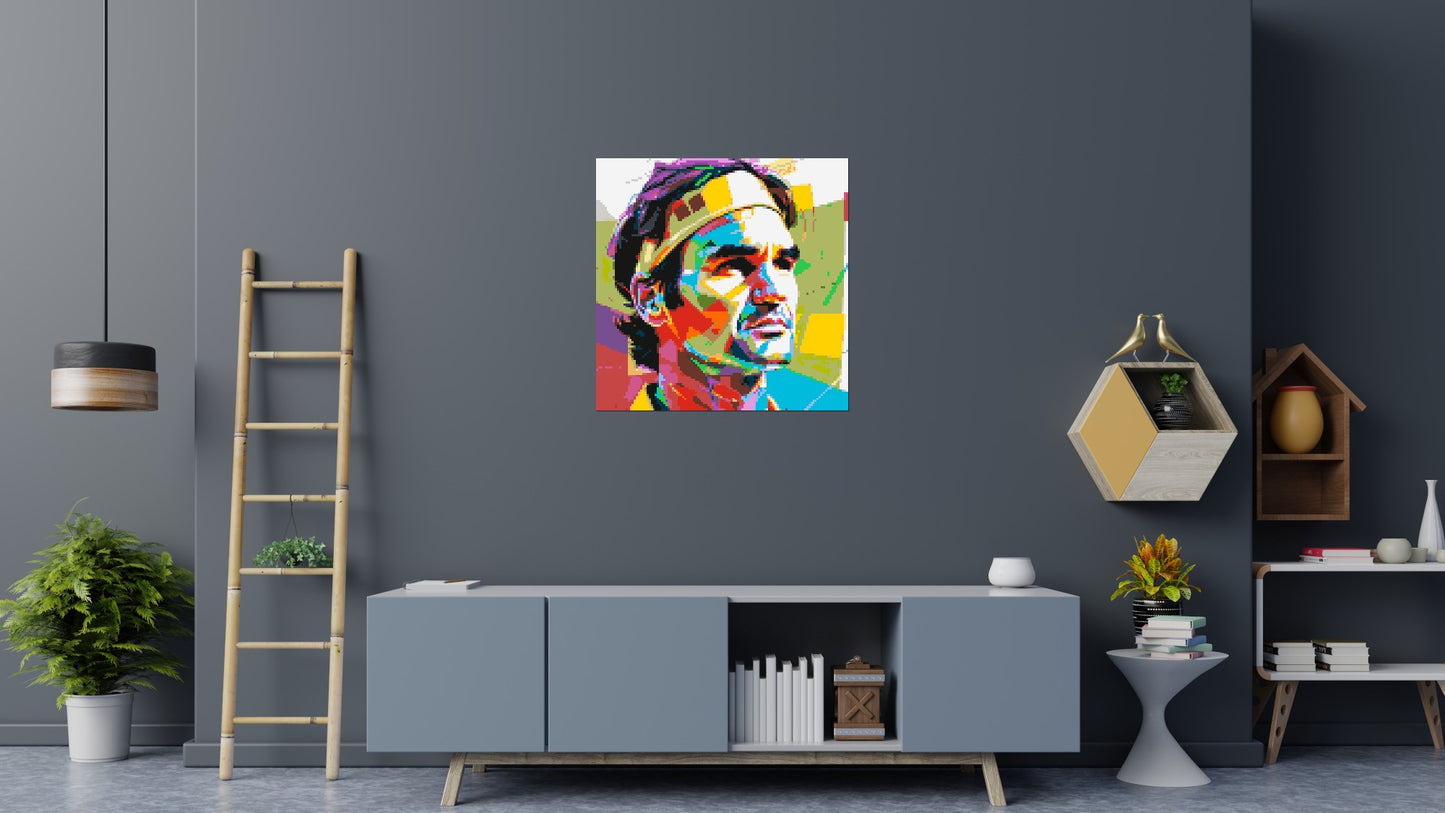 Roger Federer - Brick Art Mosaic Kit 5x5 large