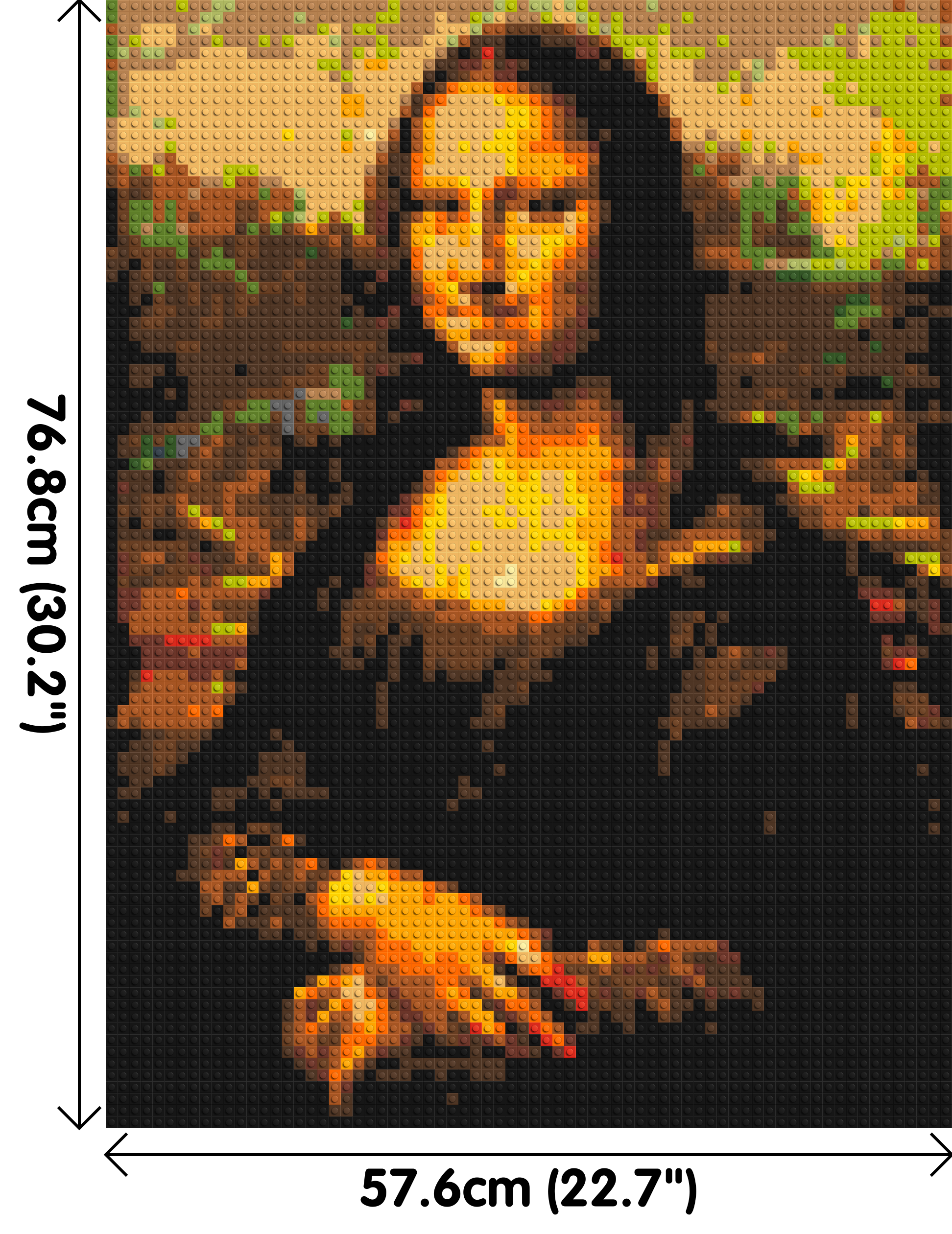 The Mona Lisa by Leonardo Da Vinci - Brick Art Mosaic Kit 3x4 dimensions