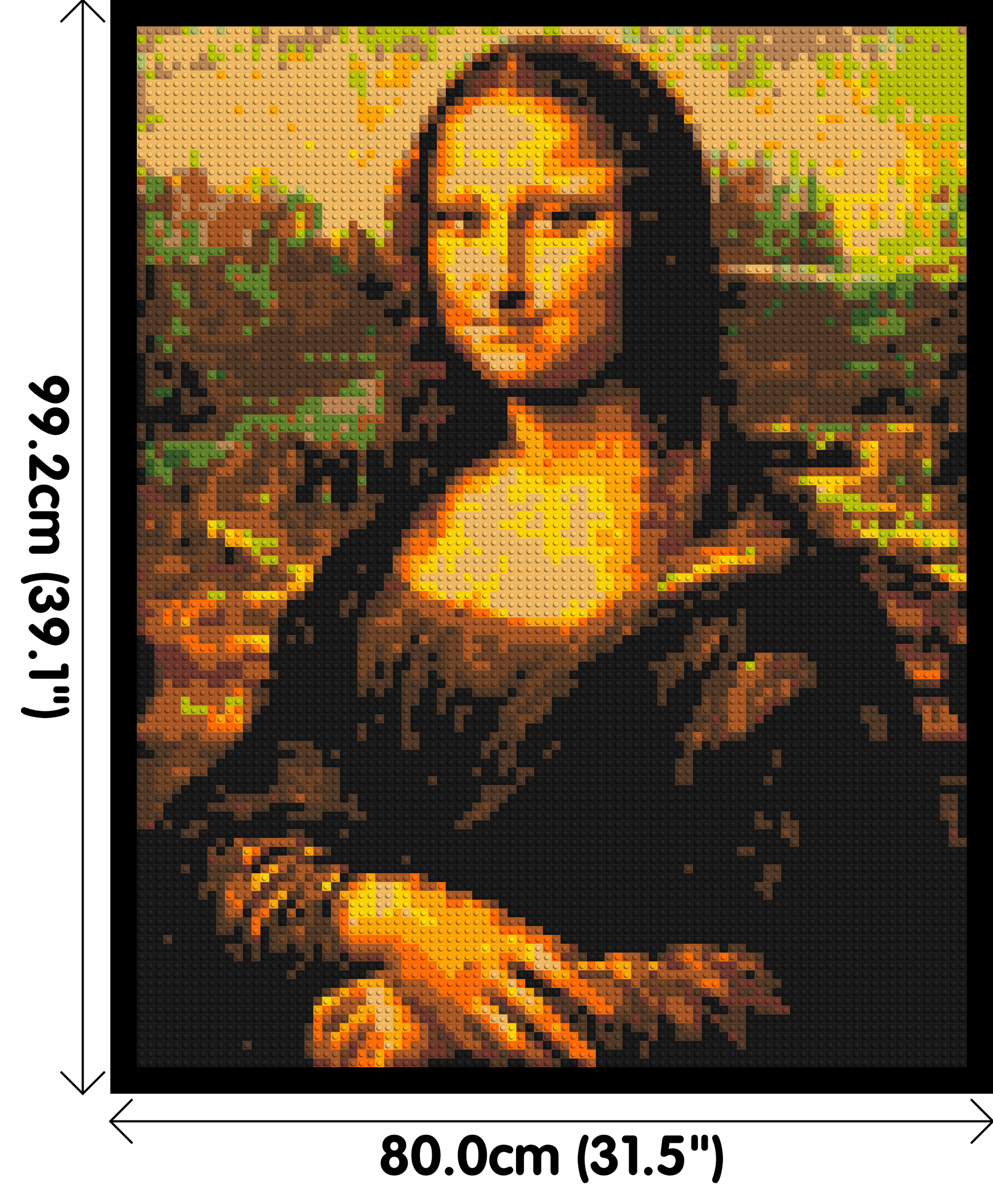 The Mona Lisa by Leonardo Da Vinci - Brick Art Mosaic Kit 4x5 dimensions with frame