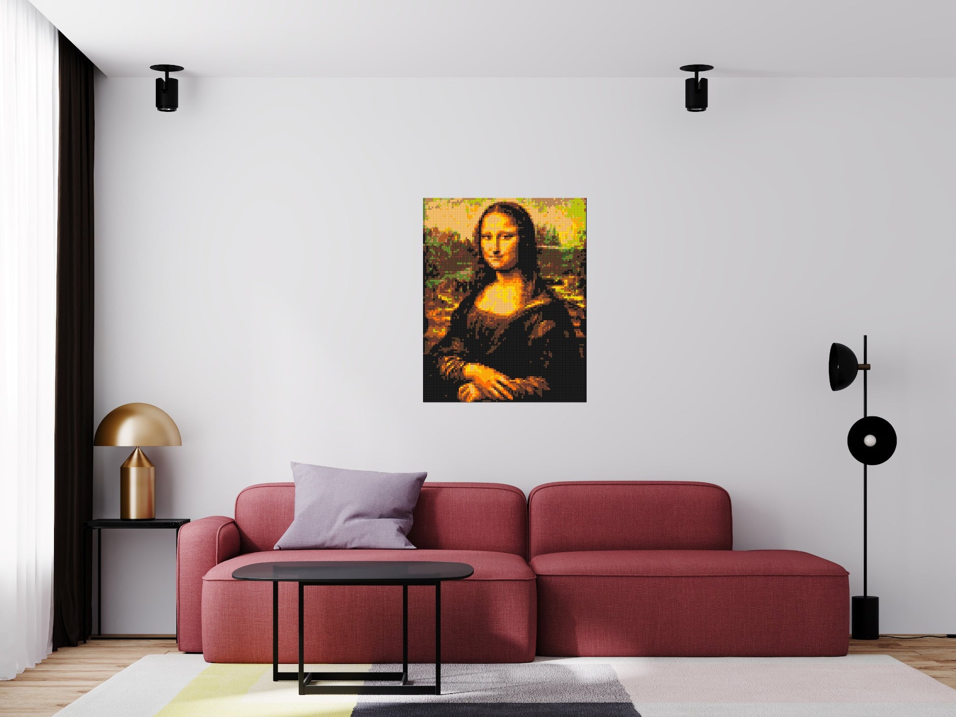 The Mona Lisa by Leonardo Da Vinci - Brick Art Mosaic Kit 4x5 scene