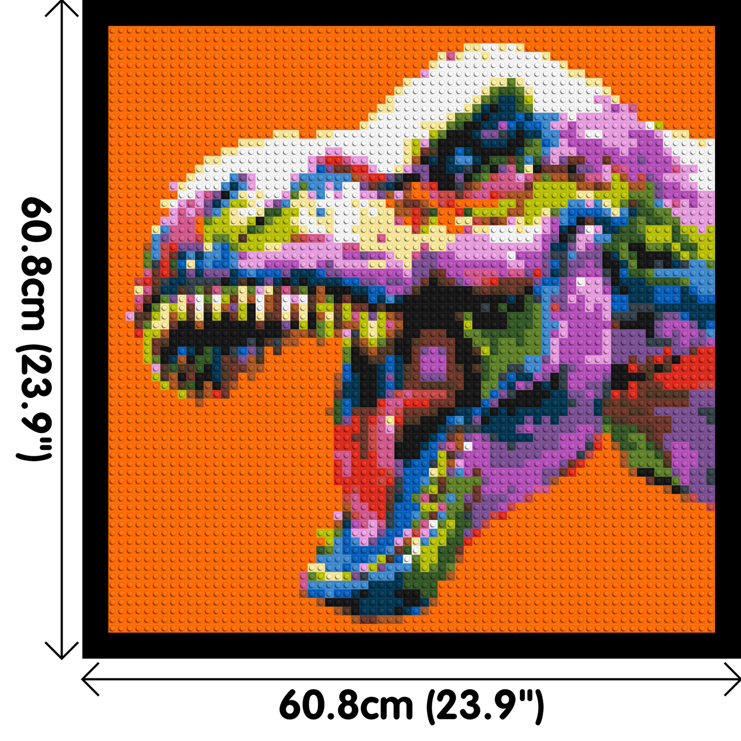 Dinosaur Colourful Pop Art  - Brick Art Mosaic Kit 3x3 large