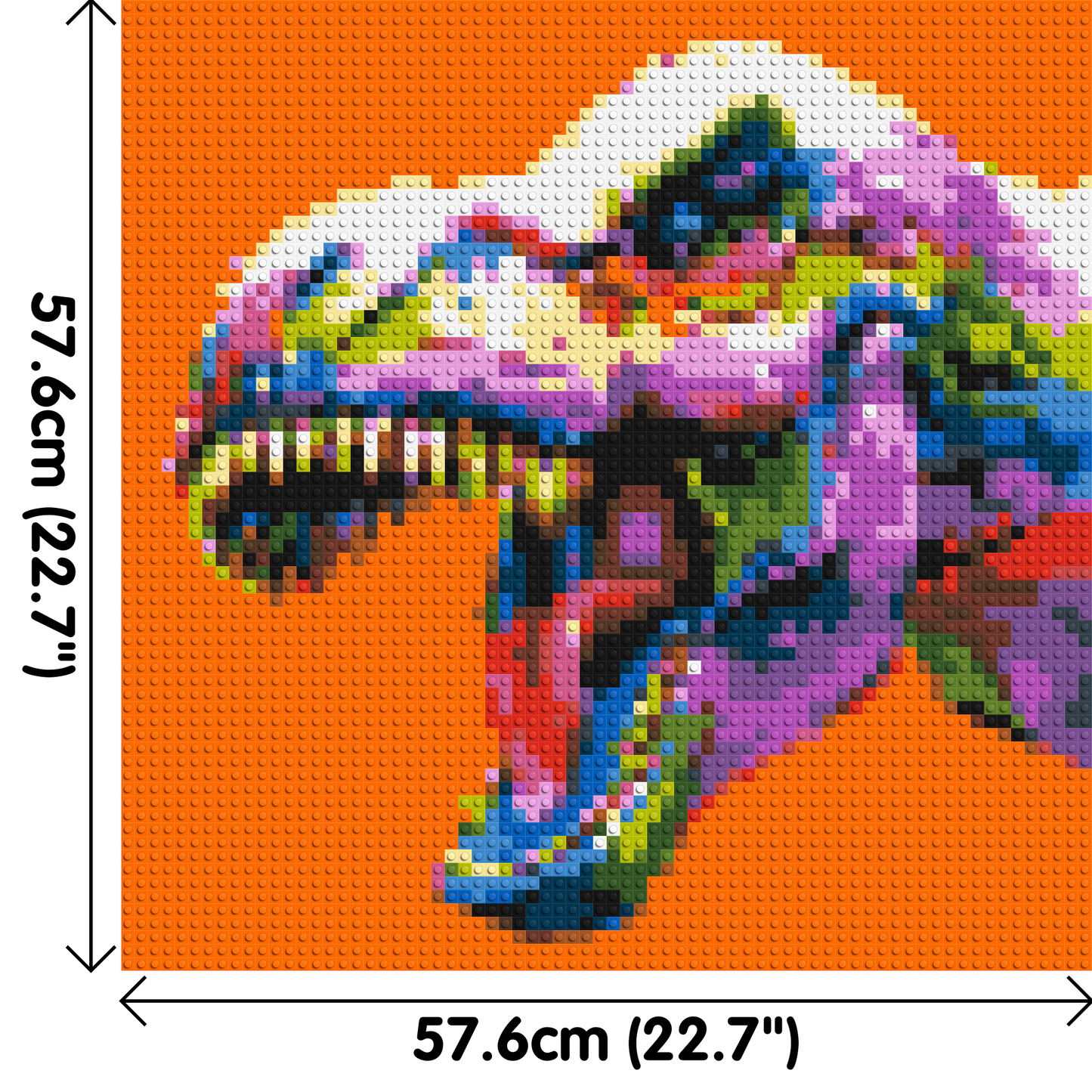 Dinosaur Colourful Pop Art  - Brick Art Mosaic Kit 3x3 large