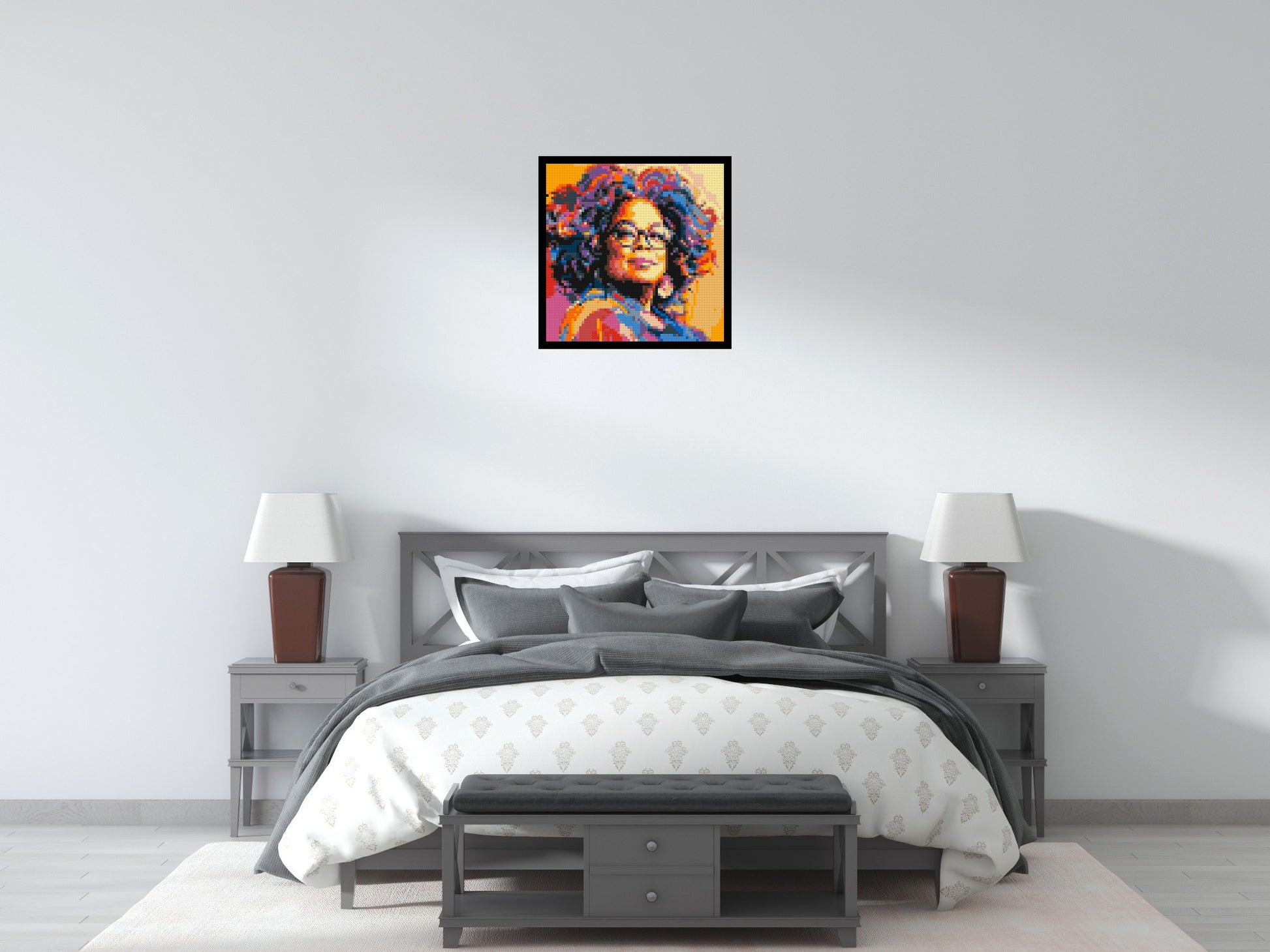 Oprah Winfrey - Brick Art Mosaic Kit 3x3 scene with frame