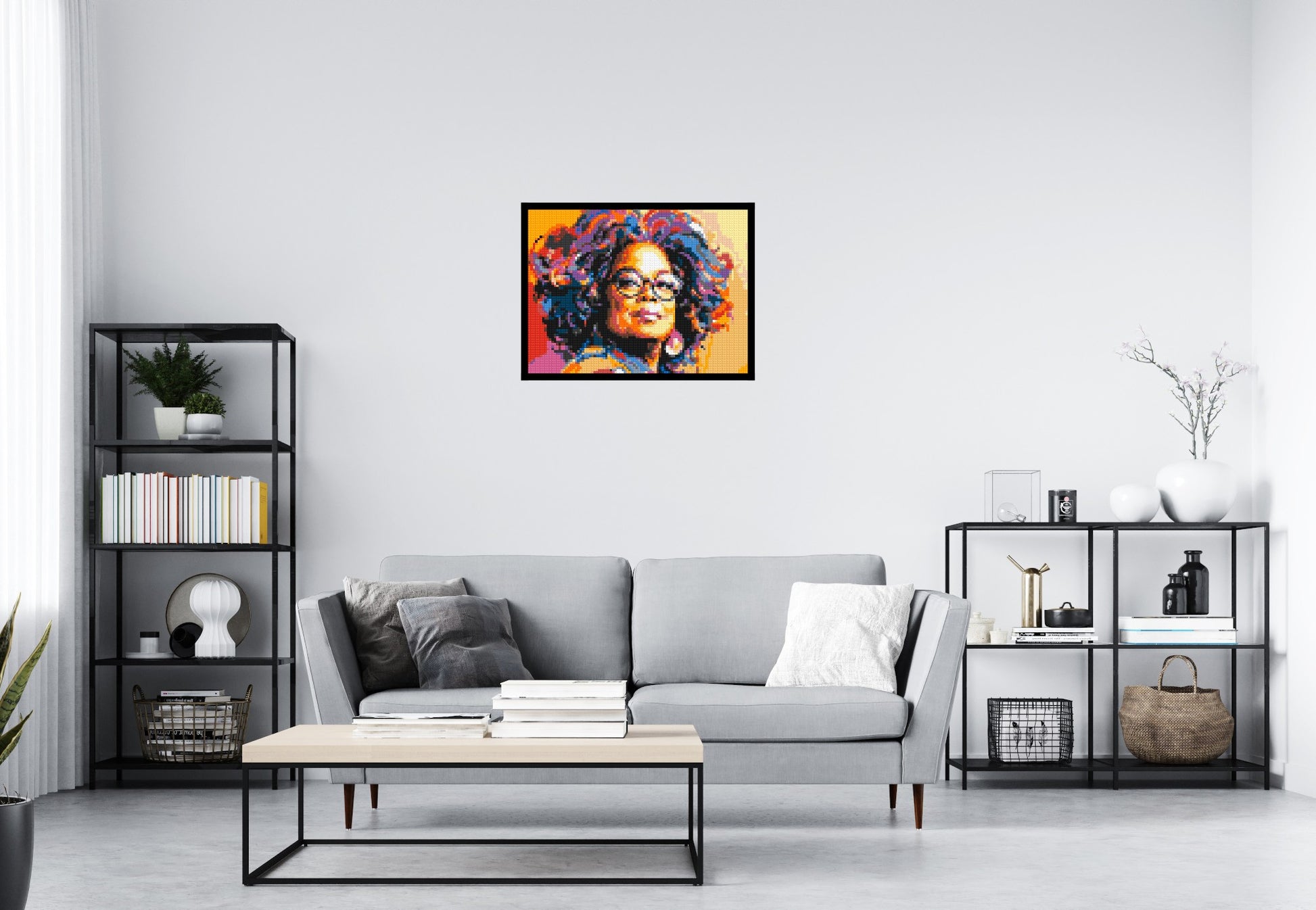 Oprah Winfrey - Brick Art Mosaic Kit 4x3 scene with frame