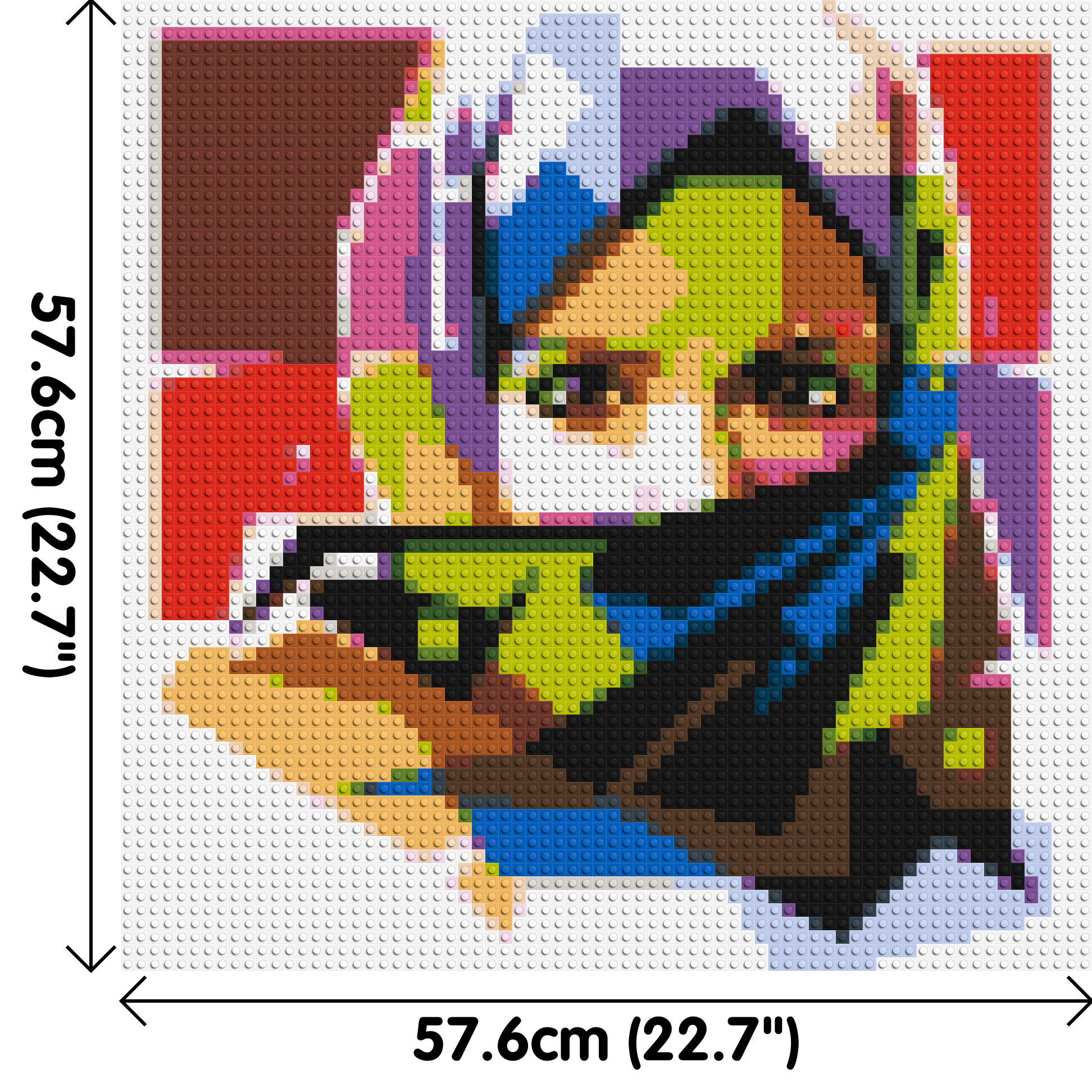 Colourful Woman with Hijab - Brick Art Mosaic Kit 3x3 dimensions