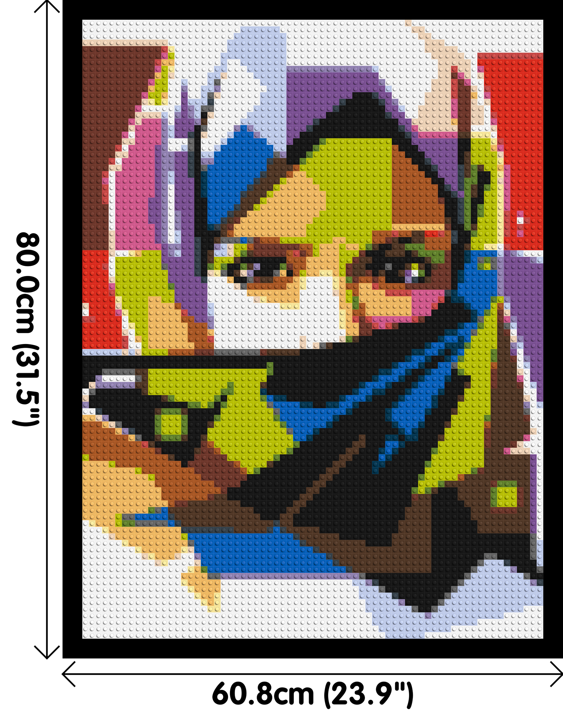 Colourful Woman with Hijab - Brick Art Mosaic Kit 3x4 dimensions with frame