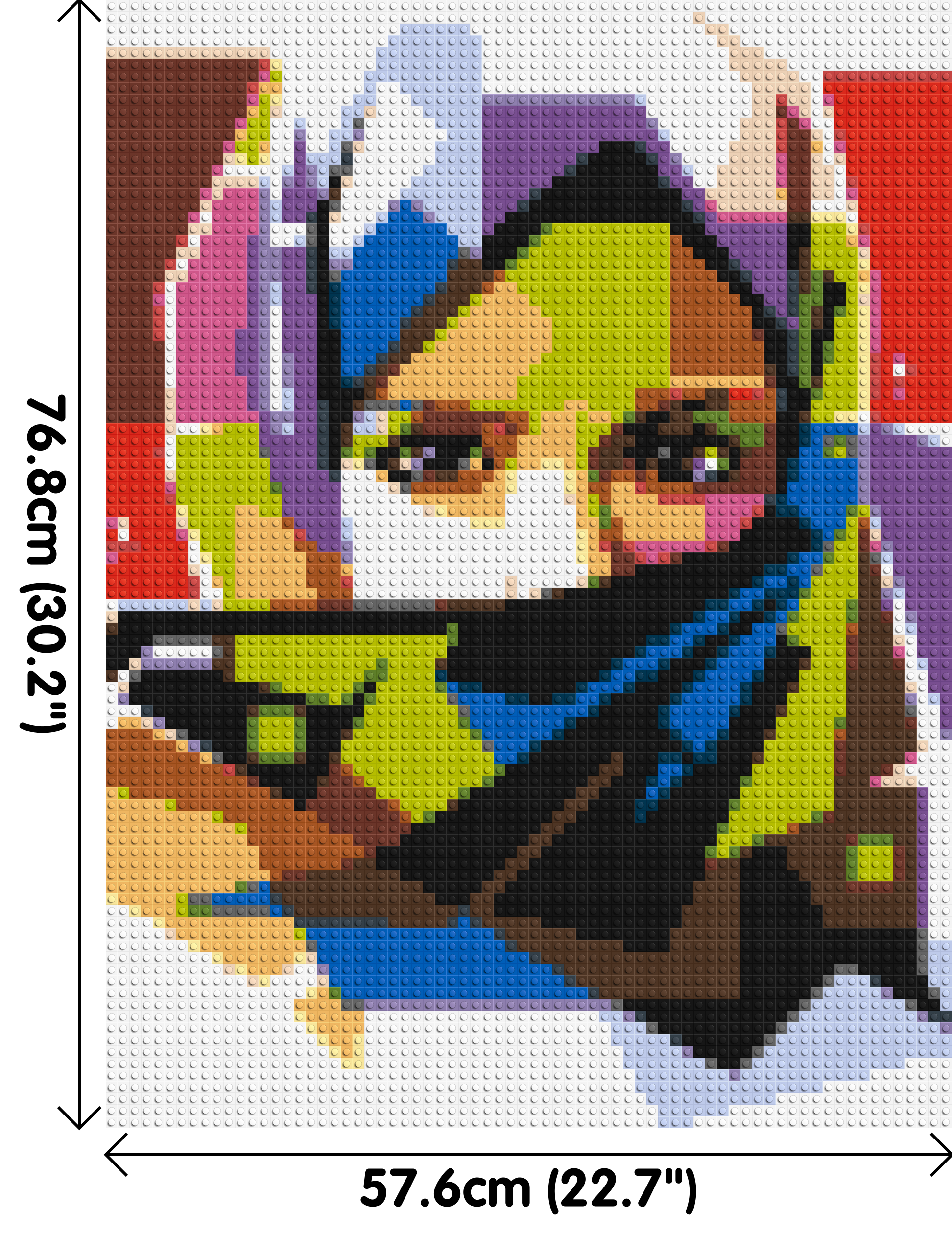 Colourful Woman with Hijab - Brick Art Mosaic Kit 3x4 dimensions