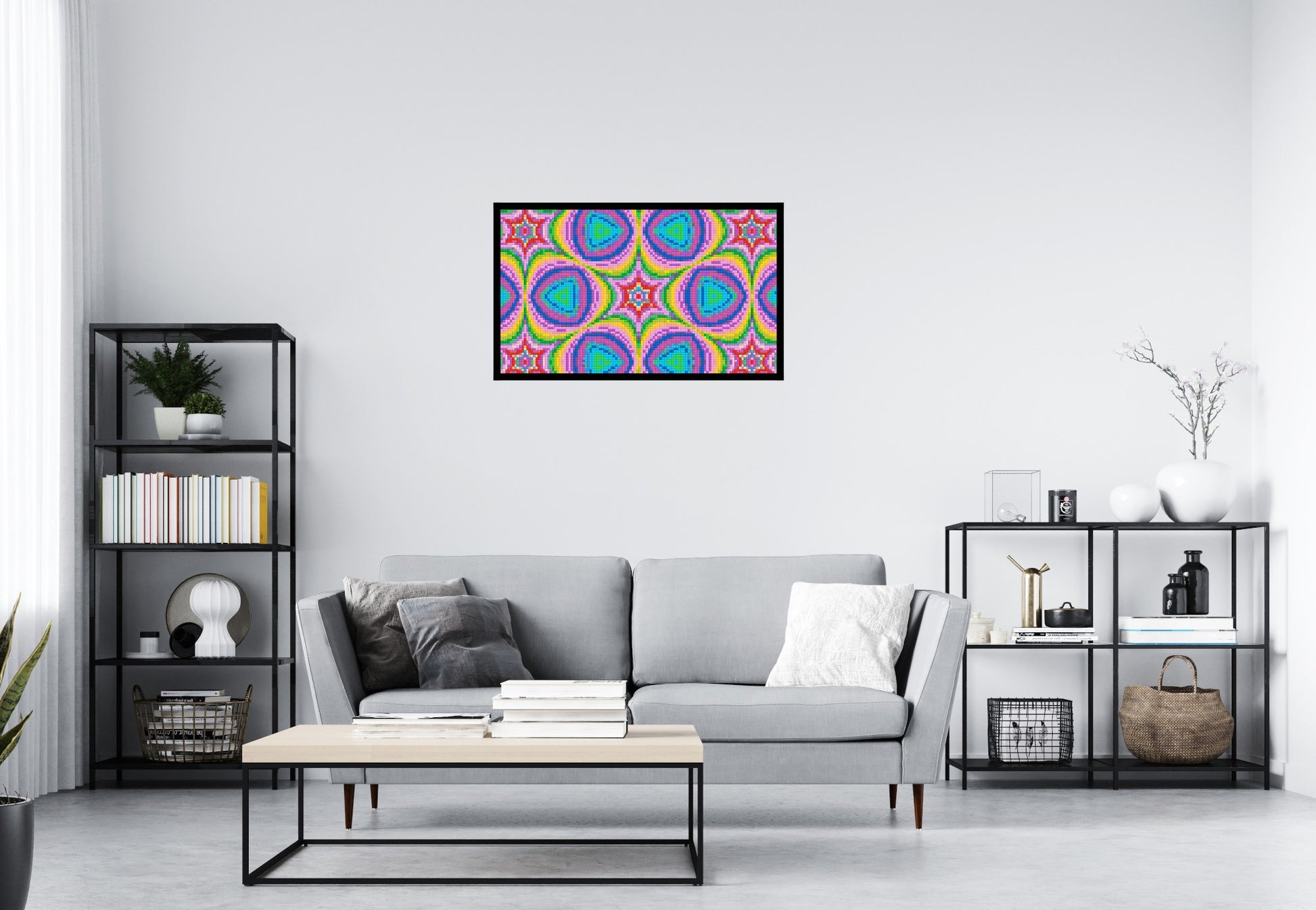 Abstract Pattern #2 - Brick Art Mosaic Kit 5x3 scene with frame