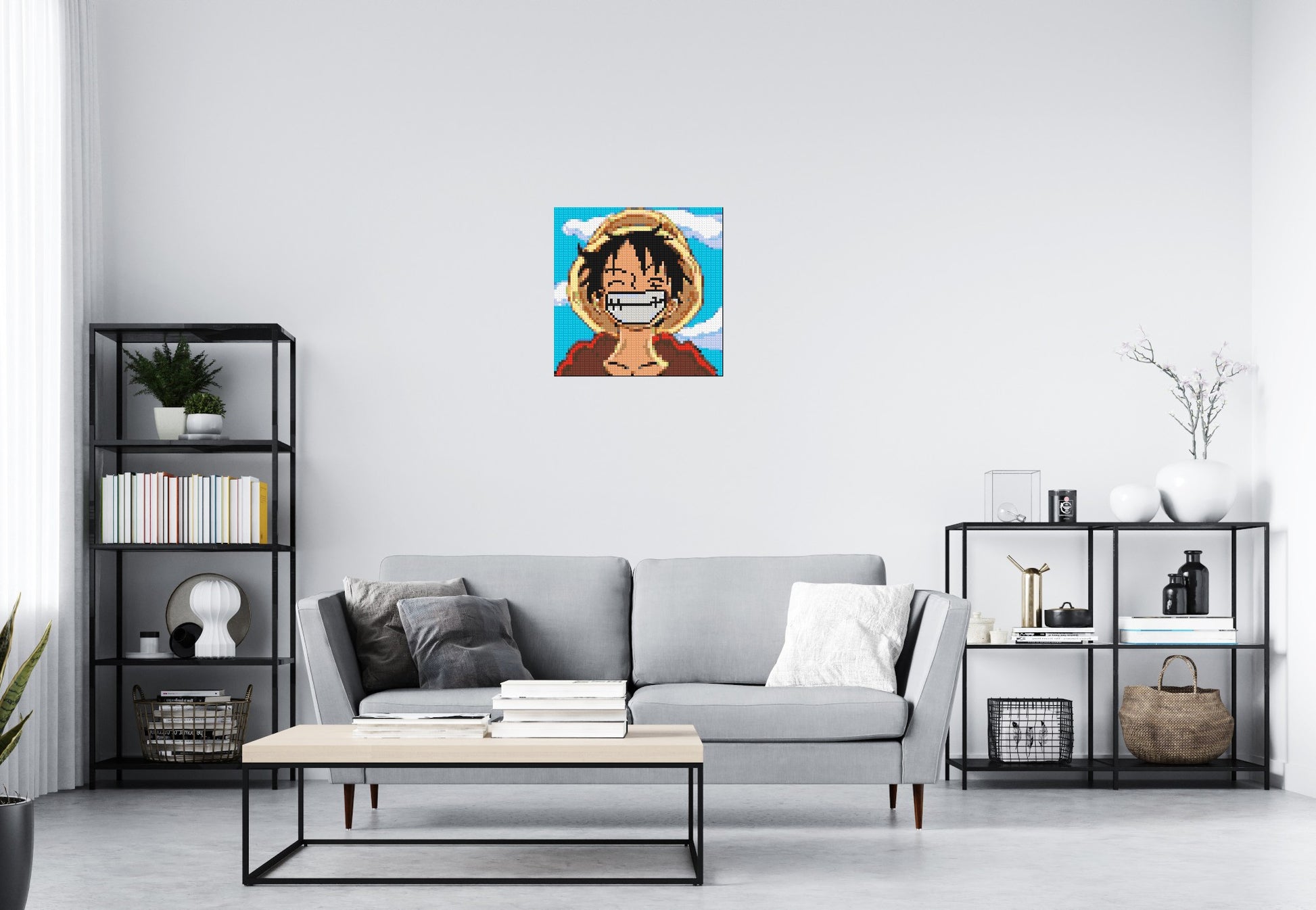 Monkey D. Luffy Pixel Art - Brick Art Mosaic Kit 3x3 scene
