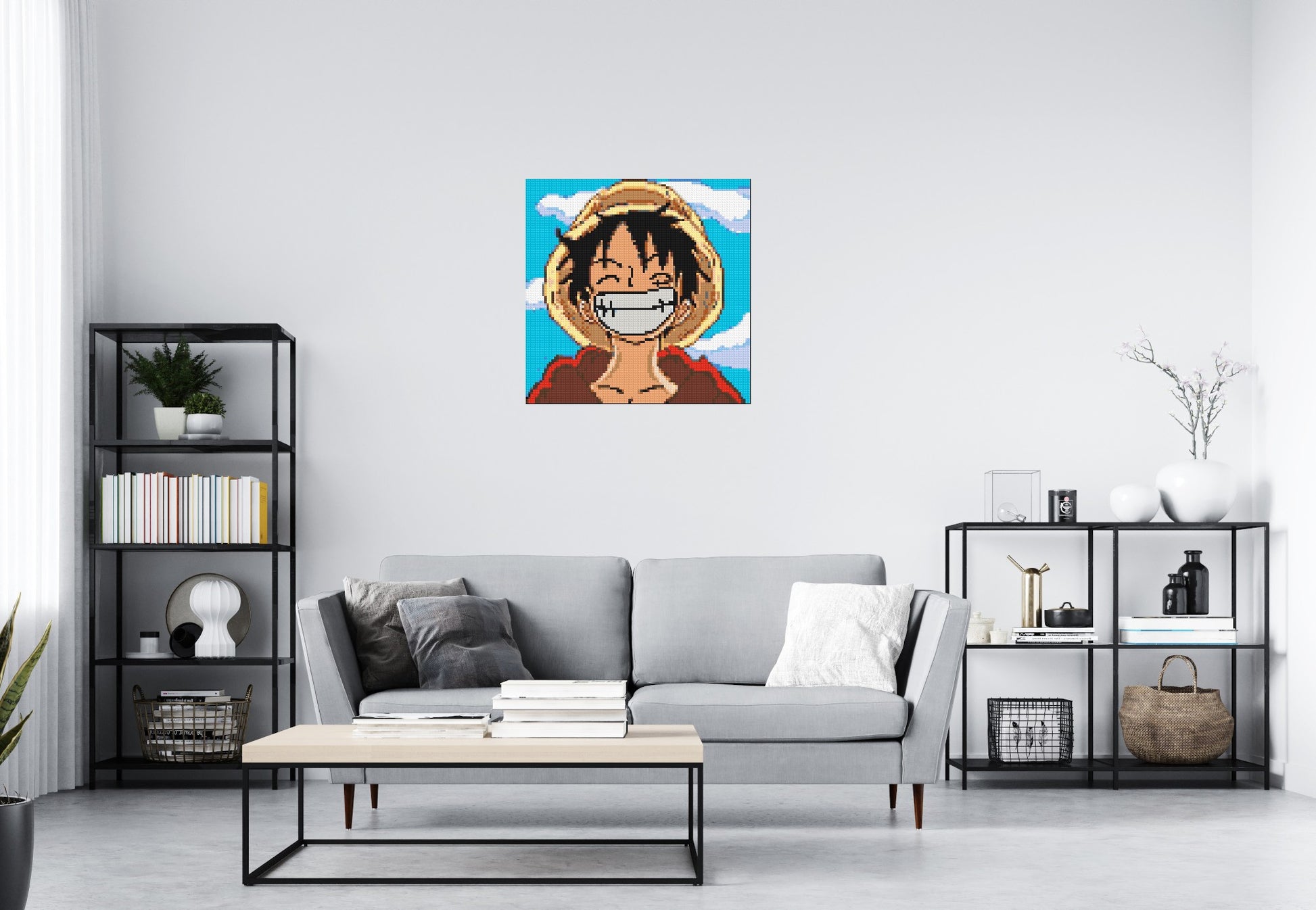 Monkey D. Luffy Pixel Art - Brick Art Mosaic Kit 4x4 scene