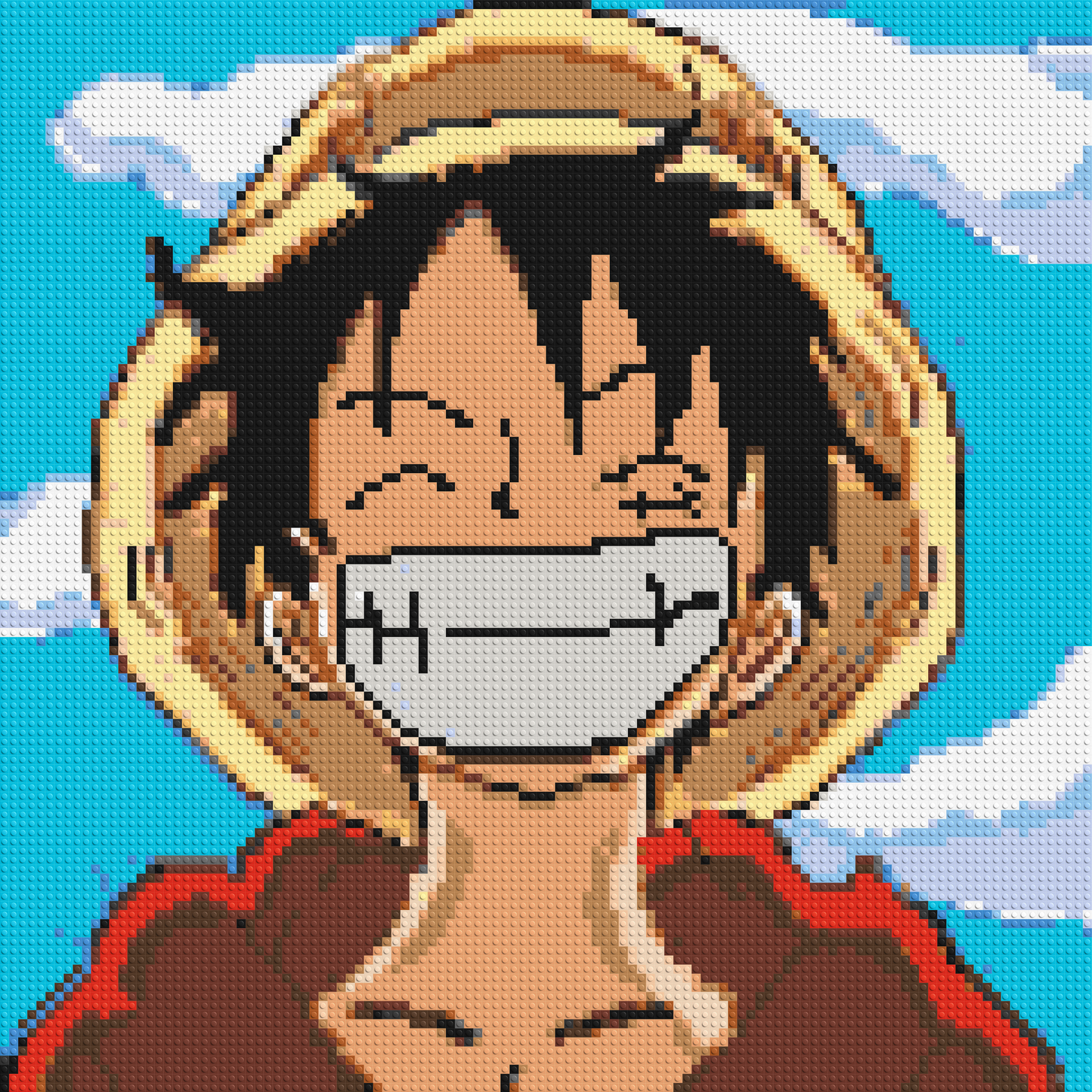 Monkey D. Luffy Pixel Art - Brick Art Mosaic Kit 5x5 large