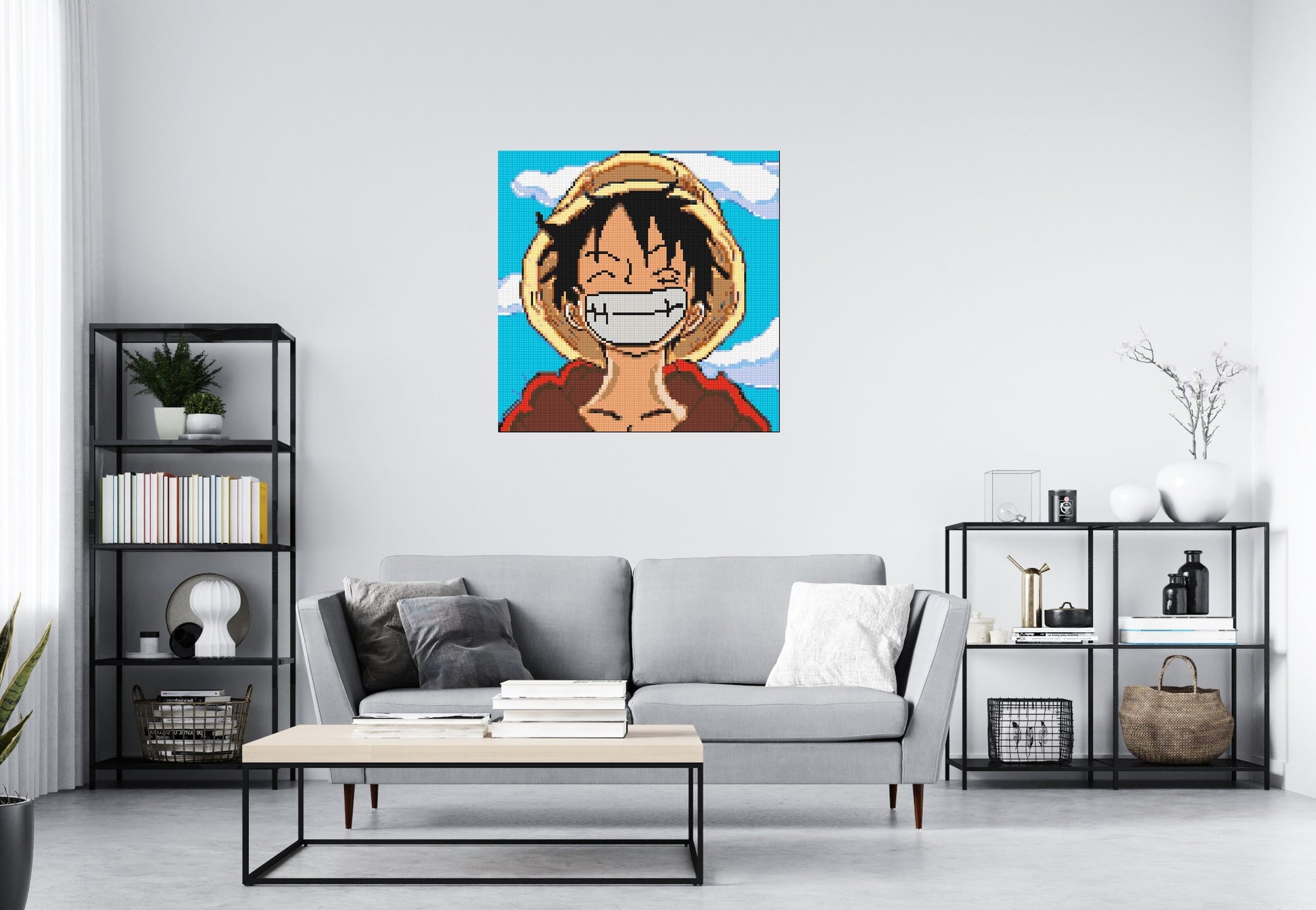 Monkey D. Luffy Pixel Art - Brick Art Mosaic Kit 5x5 scene