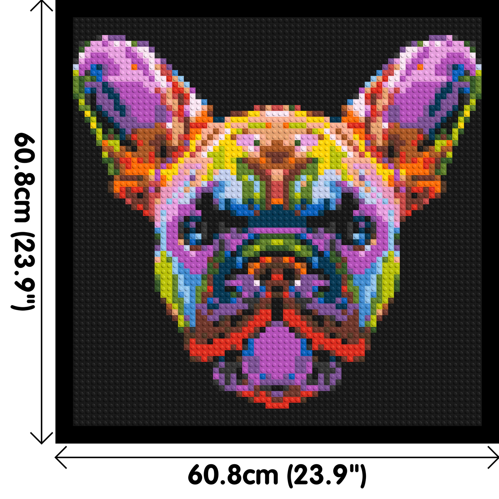 French Bulldog Colourful Pop Art - Brick Art Mosaic Kit 3x3 dimensions with frame