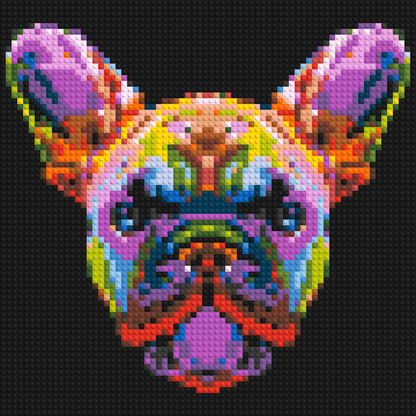 French Bulldog Colourful Pop Art - Brick Art Mosaic Kit 3x3 large