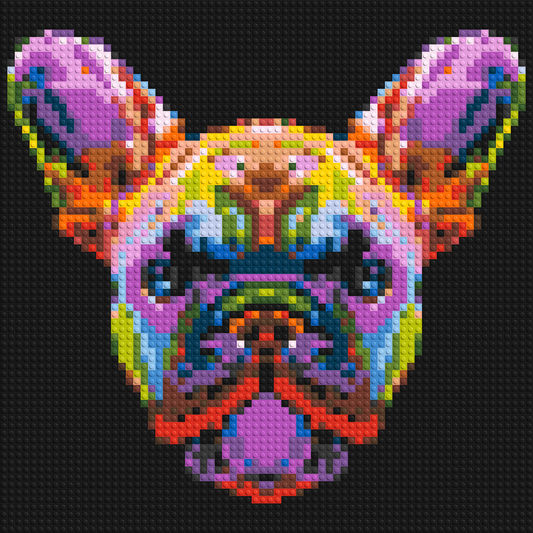 French Bulldog Colourful Pop Art - Brick Art Mosaic Kit 3x3 large