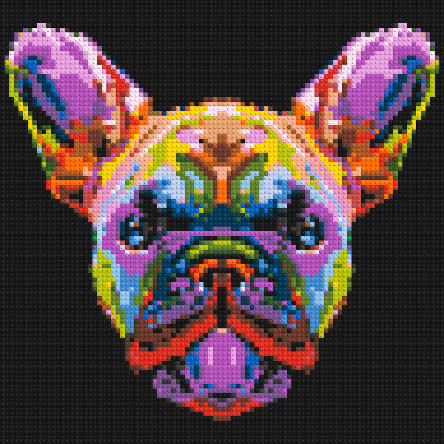 French Bulldog Colourful Pop Art - Brick Art Mosaic Kit 4x4 large