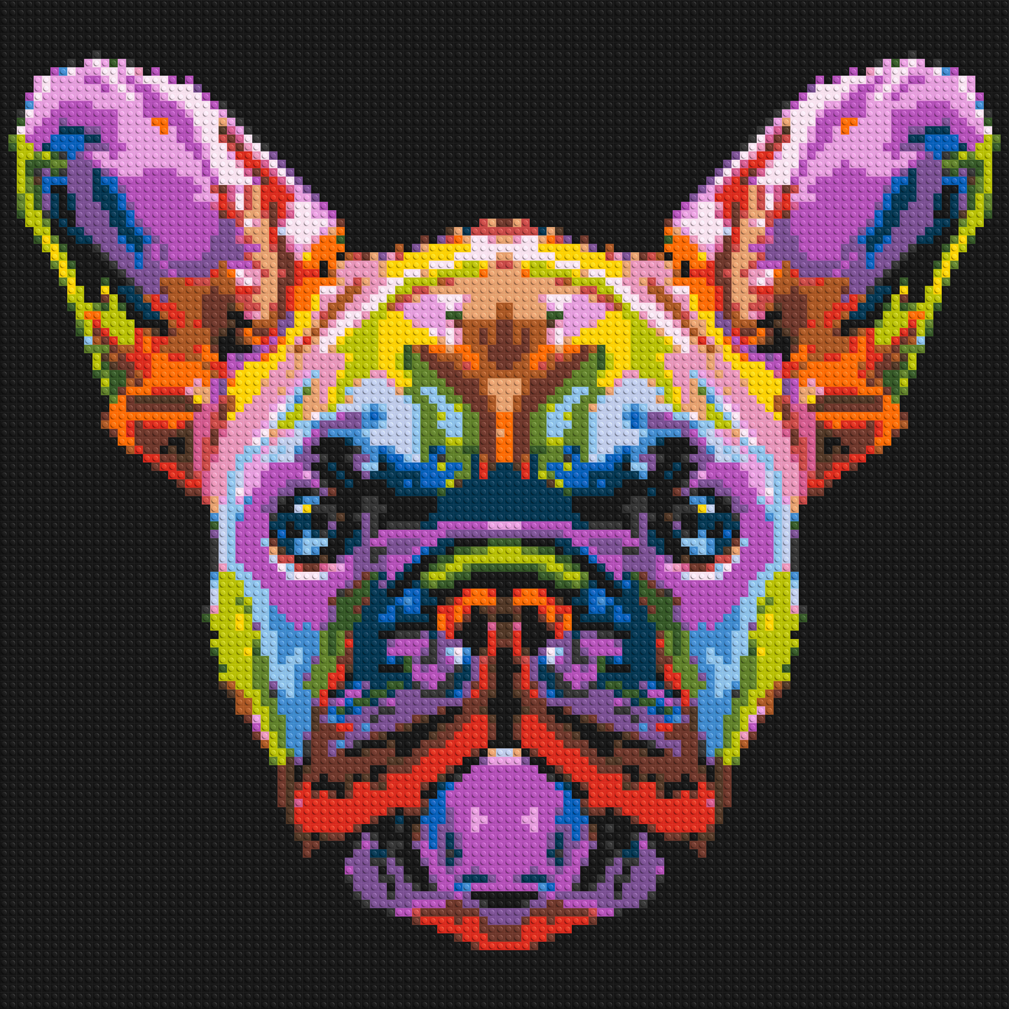 French Bulldog Colourful Pop Art - Brick Art Mosaic Kit 5x5 large