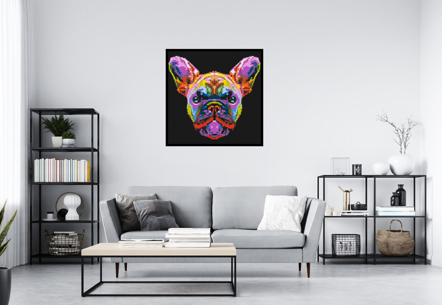 French Bulldog Colourful Pop Art - Brick Art Mosaic Kit 5x5 large