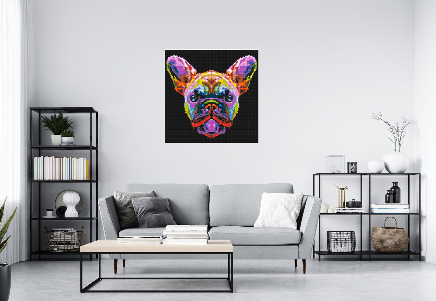 French Bulldog Colourful Pop Art - Brick Art Mosaic Kit 5x5 large