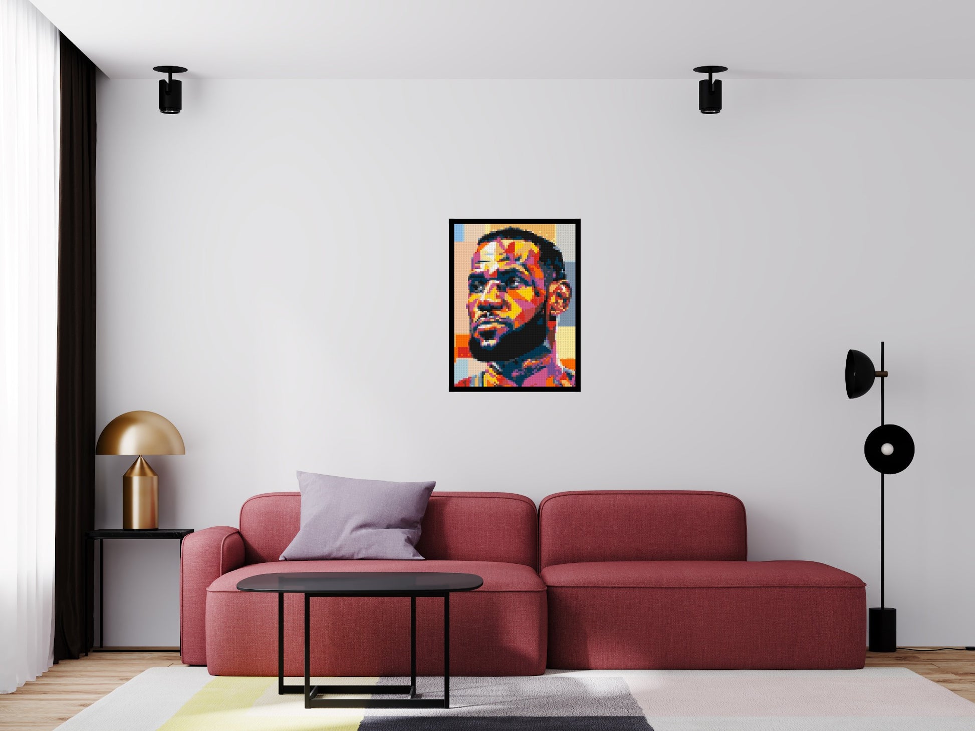 LeBron James - Brick Art Mosaic Kit 3x4 scene with frame